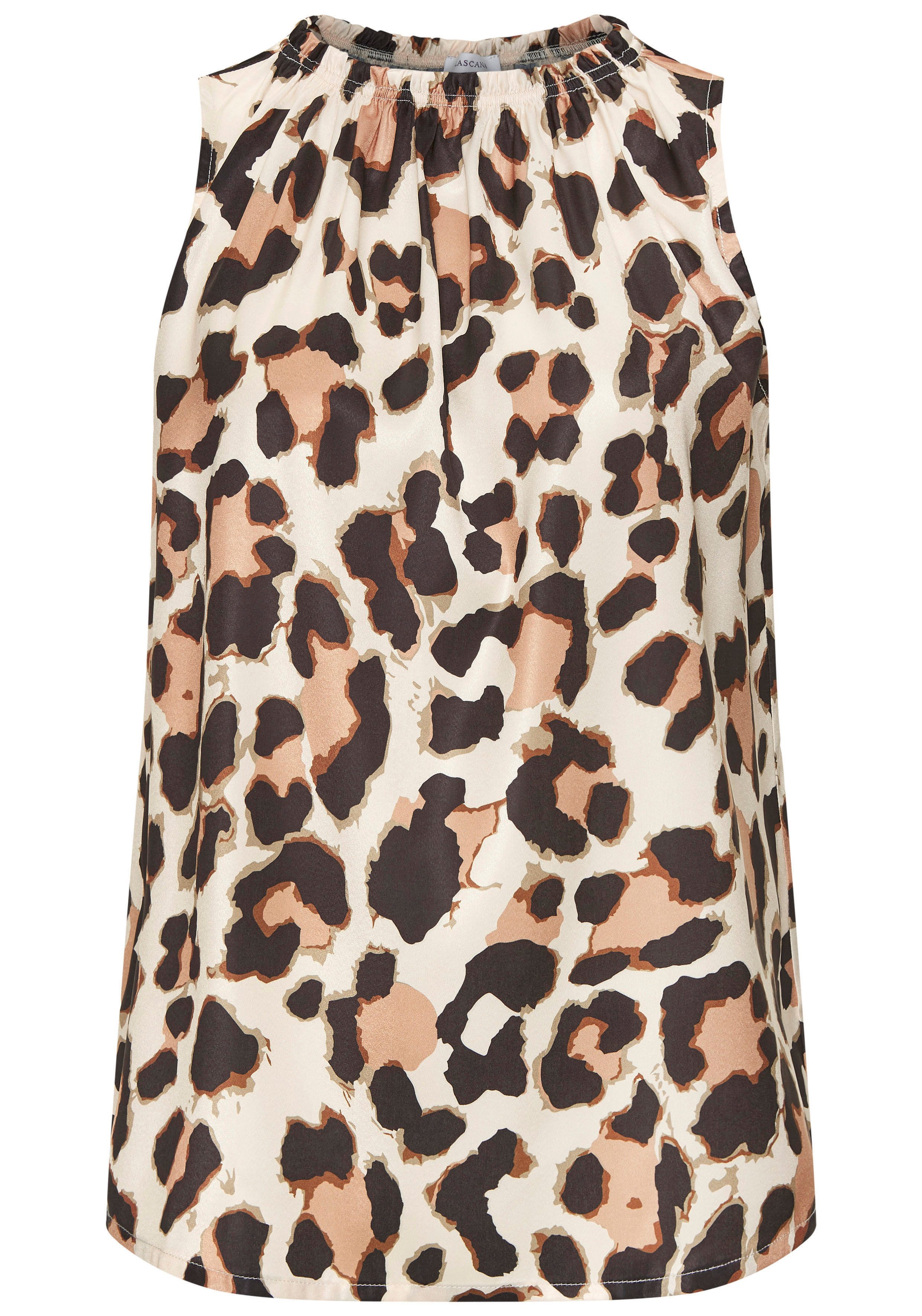 LASCANA Blusentop aus Satin mit Leoprint, elegantes Top