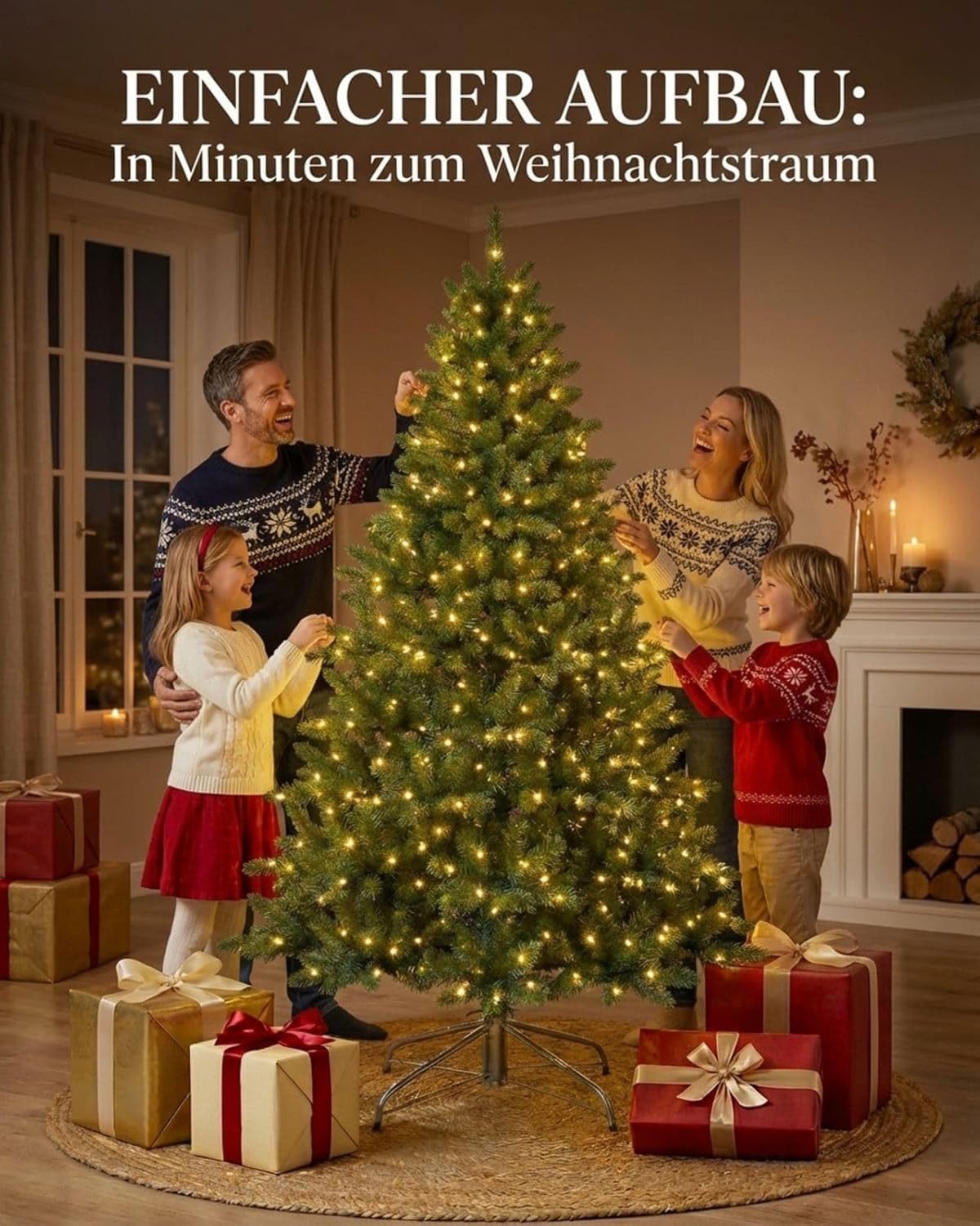 DILUMA Künstlicher Weihnachtsbaum Spritzguss Weihnachtsbaum Künstlich wie echt Tannenbaum Christbaum – Bild 3 von 5