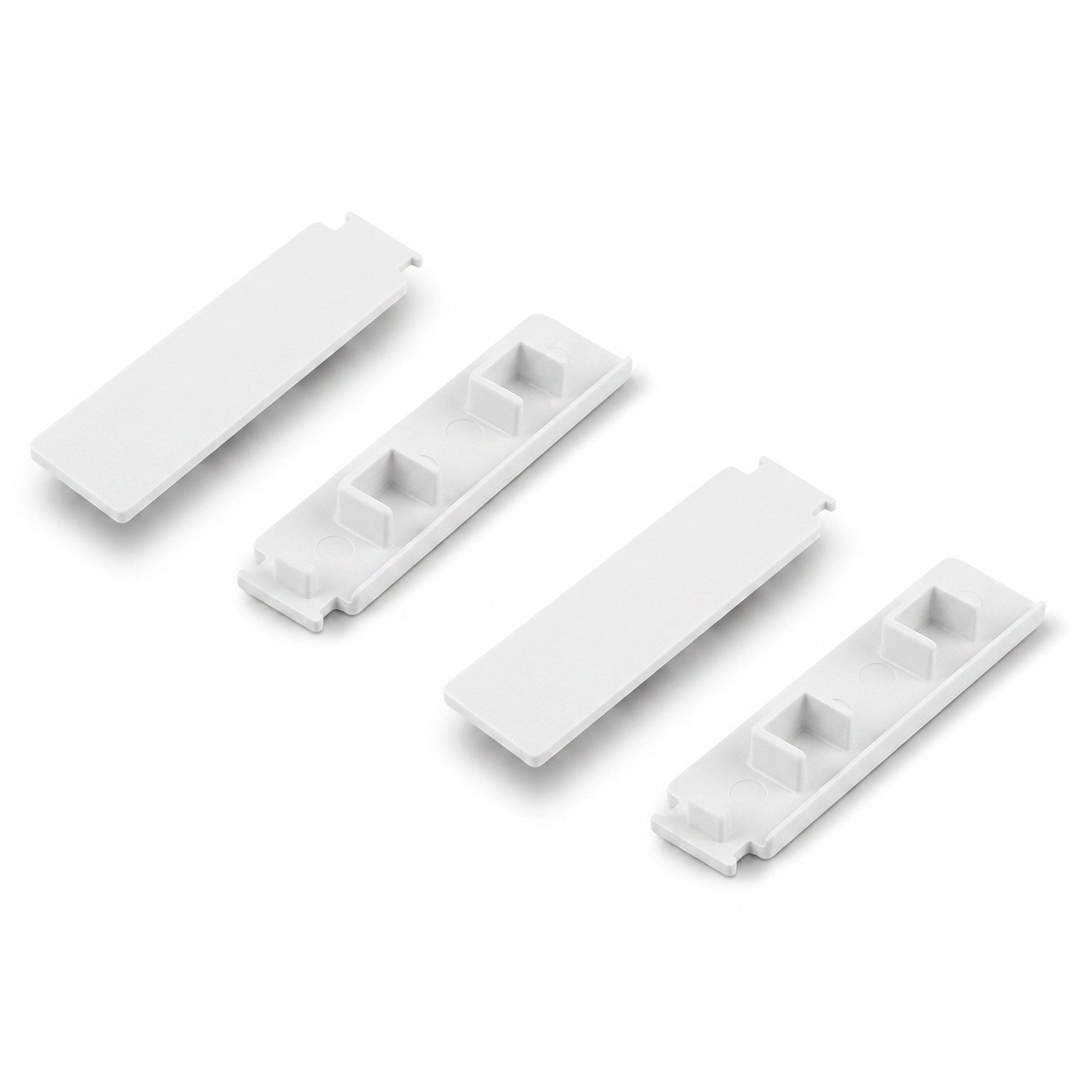 Bestlivings Gardinenschiene Seitendeckel, 2-läufig, geklemmt, Kunststoff, 2er-Pack, robust, Stopper-Funktion, Steckmontage, Made in EU