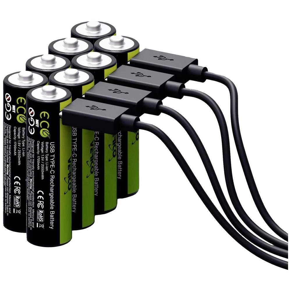 Verico Mignon (AA)-Akku Li-Ion 1700 mAh 1.5 V 8 St 1BTOV-A1WECD-NN Akku
