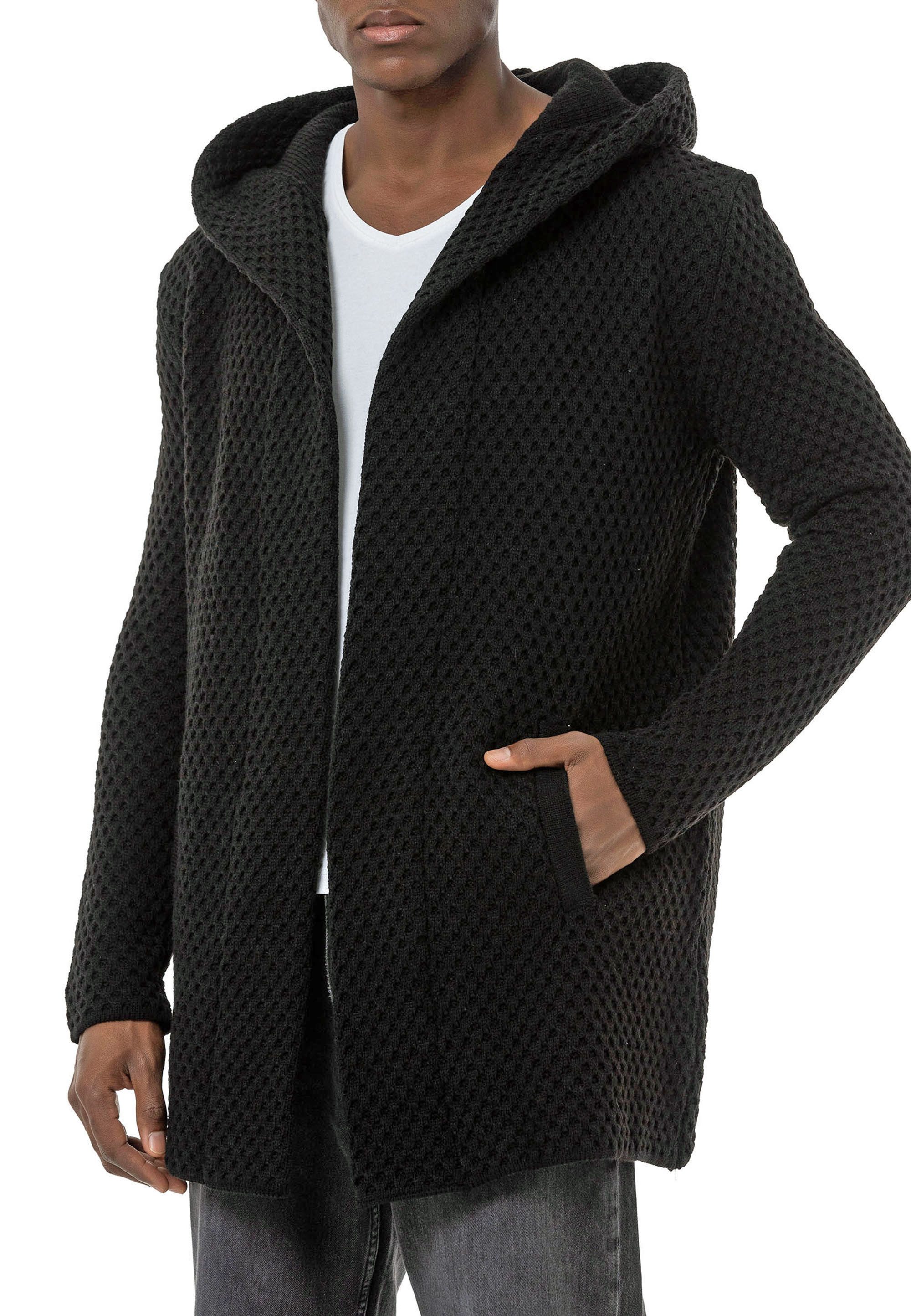RedBridge Cardigan mit Kapuze und Taschen – Strukturierter Look günstig online kaufen