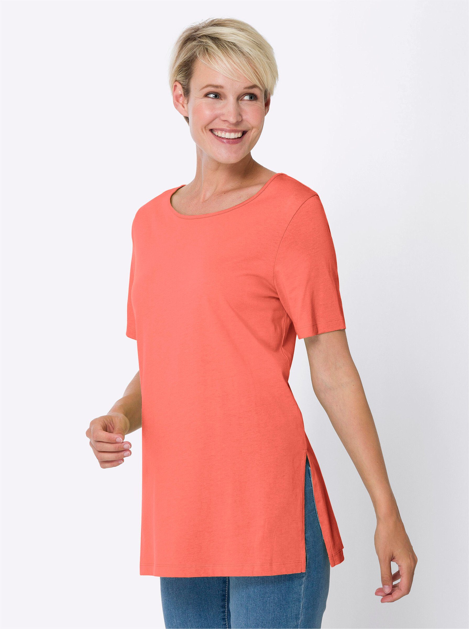 Sieh an! T-Shirt Longshirt Kurzarm