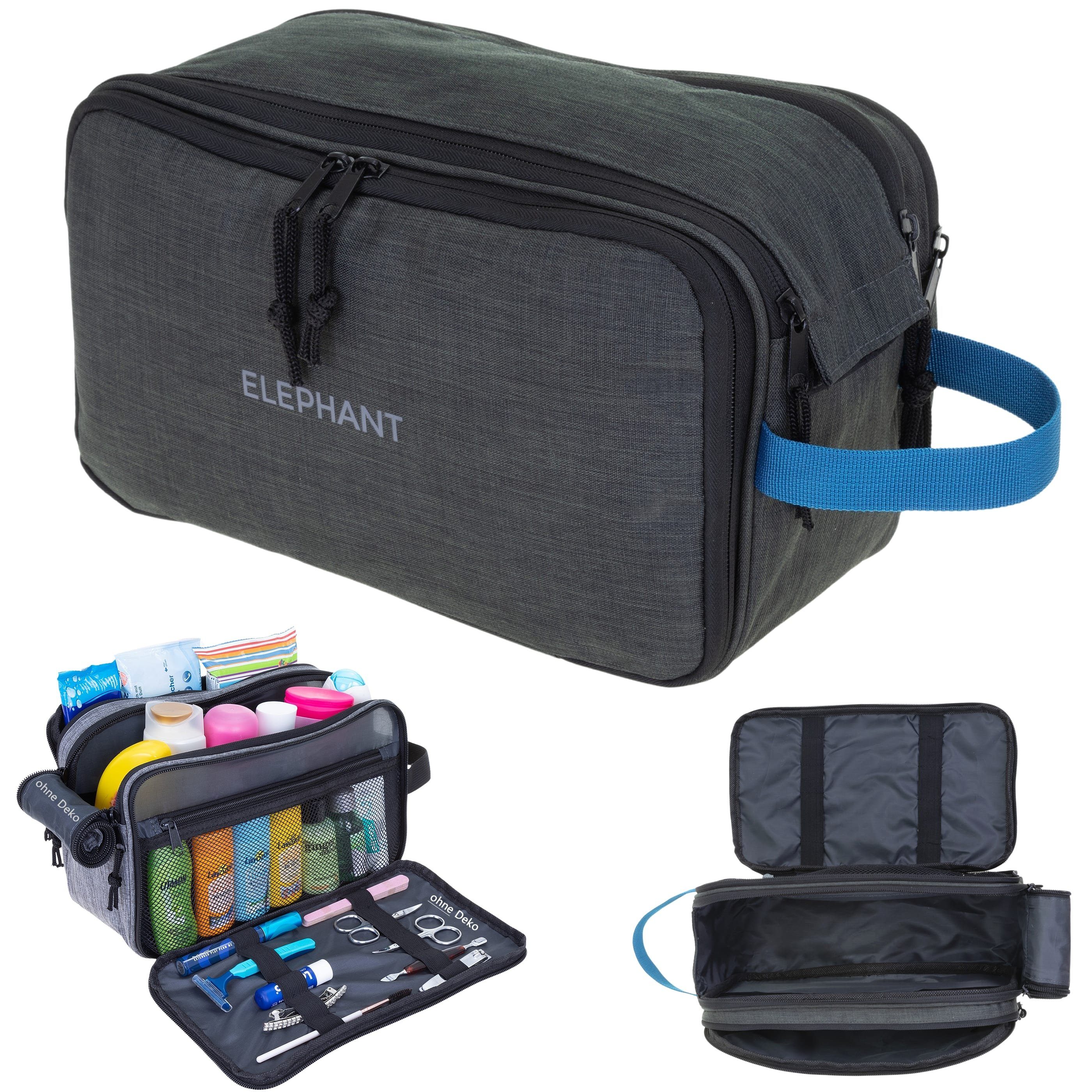 ELEPHANT Kulturbeutel Travel Herren Damen Washbag Reise, Kulturtasche Kosmetiktasche Reise Tasche Sauna