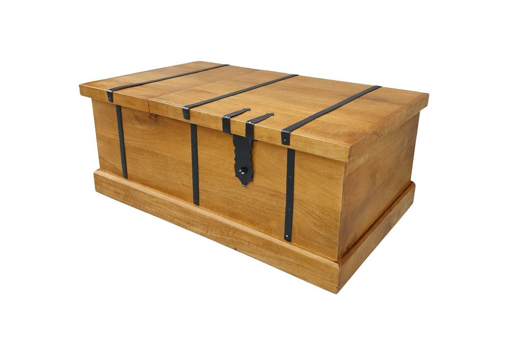 riess-ambiente Couchtisch BODEGA 100cm braun - Mango-Massivholz, eckig, mit Stauraum, Hausbar (Einzelartikel, 1-St), Rustikale Truhen-Beistelltisch - ideal für Wohn- und Schlafzimmer