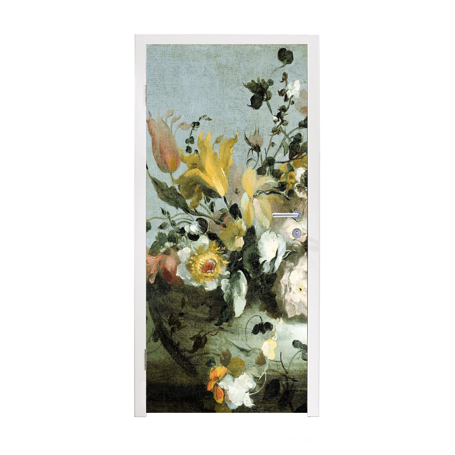 MuchoWow Türtapete Blumen - Barock, Tür, - Türaufkleber, cm Matt, für St), Alte 75x205 Fototapete Meister bedruckt, (1