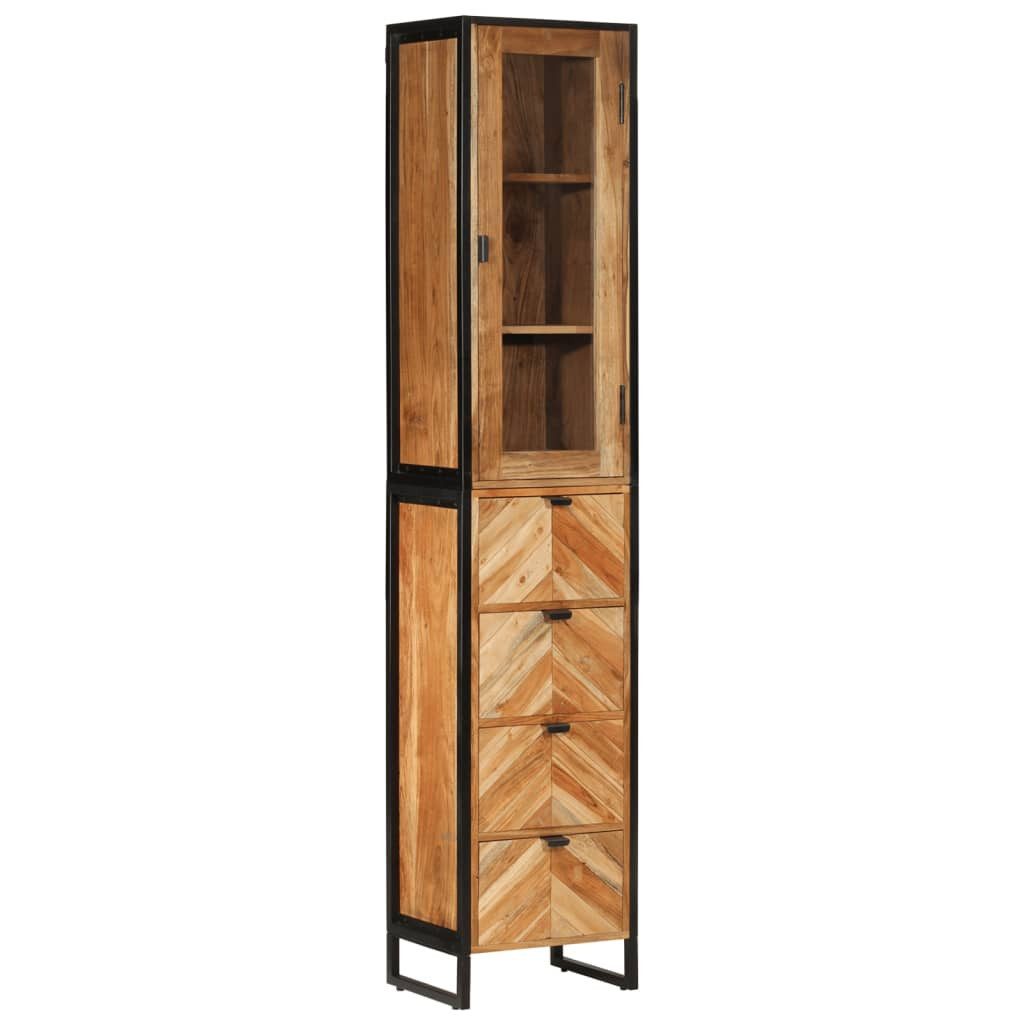 vidaXL Hochschrank Badschrank 40x27x190 cm Eisen und Massivholz