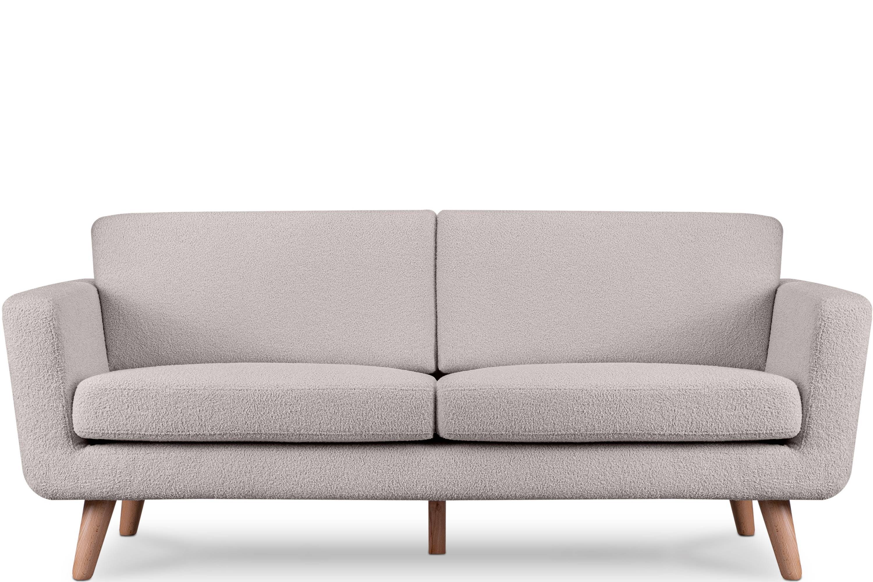 | Gestell Armlehnen, Sofa Europe, 3 hellgrau Personen, in Scandi-Stil, 3-Sitzer Konsimo Massivholz mit hellgrau TAGIO aus Made