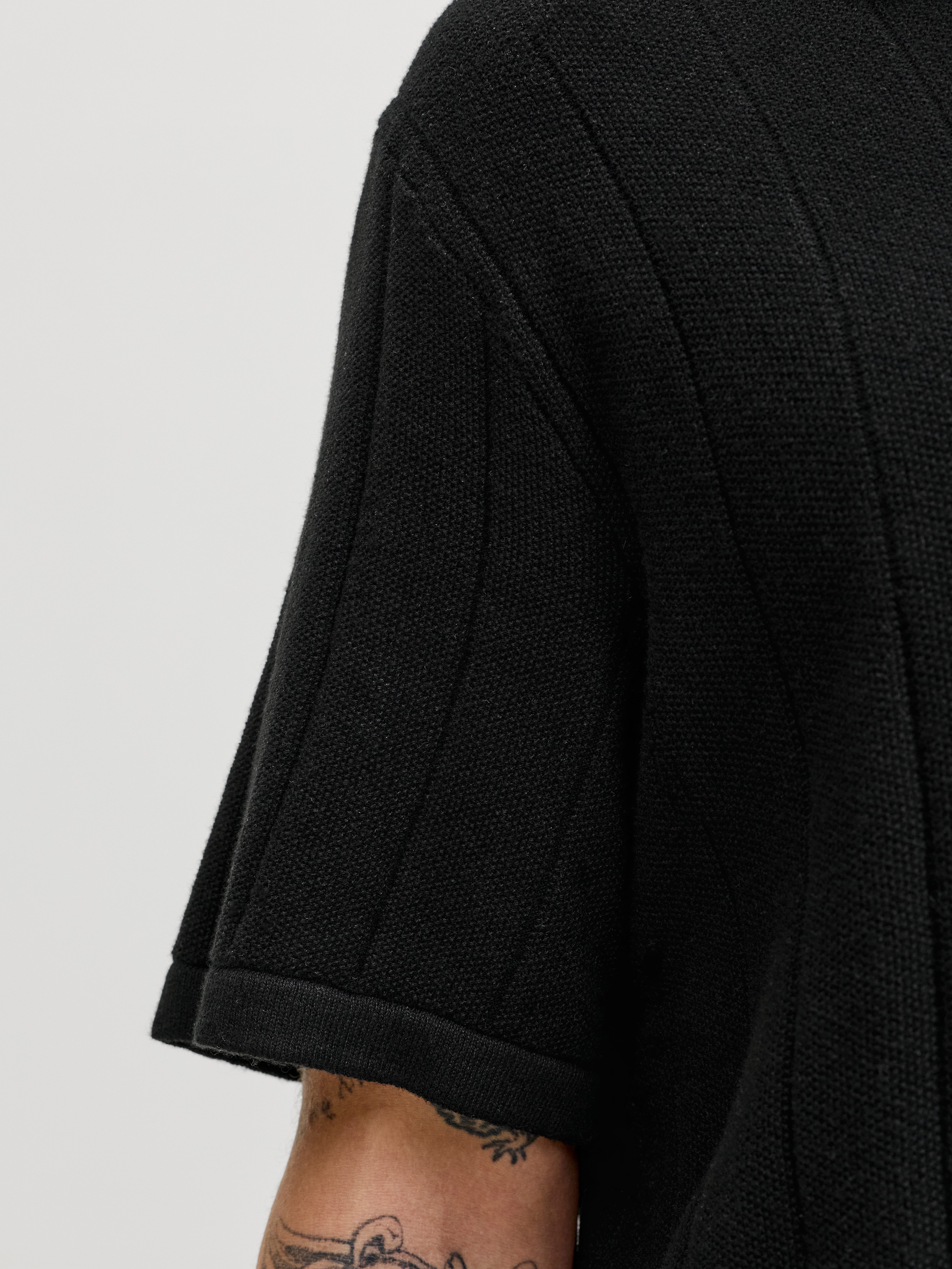 Jack & Jones Polokragenpullover JJEBRADLEY KNIT SPLIT NECK SS SN Baumwolle