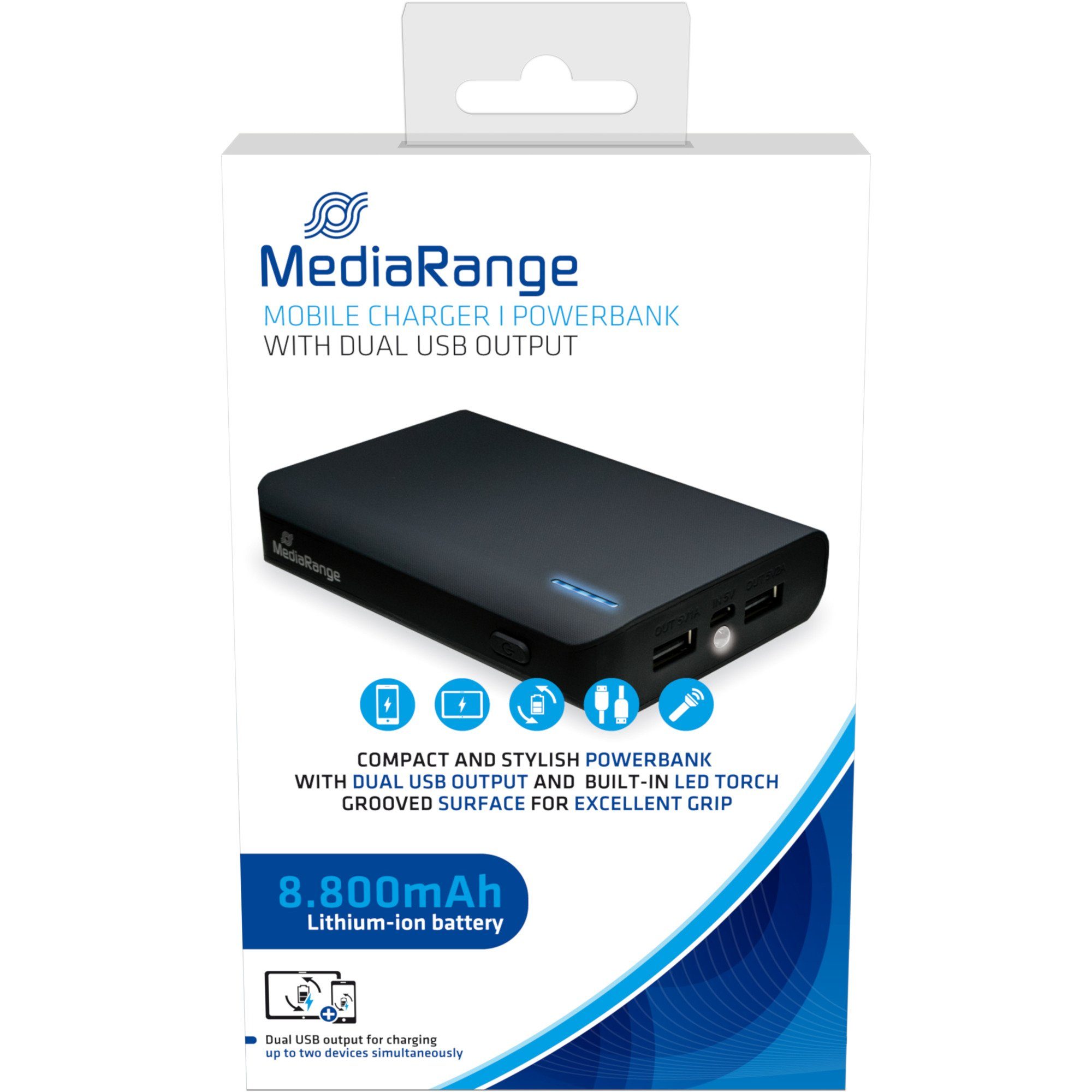 Mediarange MediaRange Powerbank MR752, 8.800 mAh Powerbank