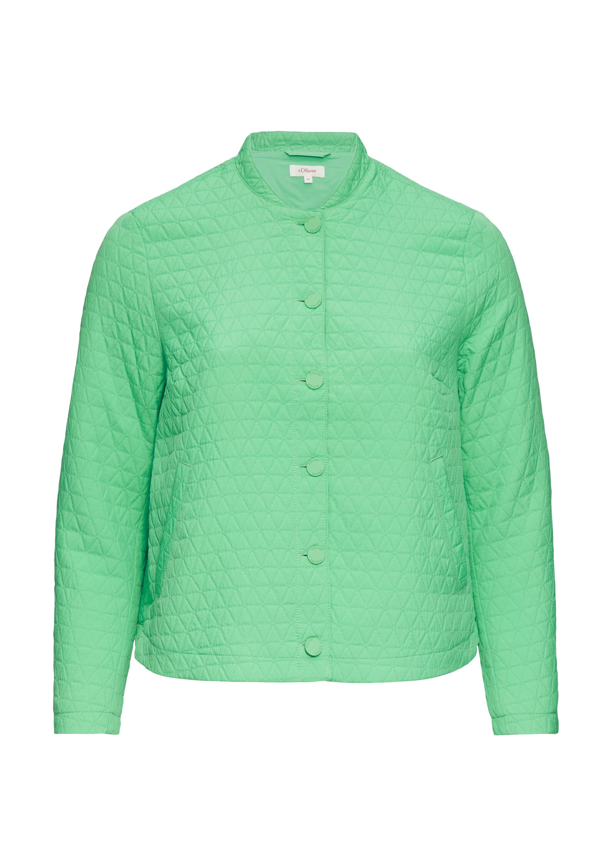 s.Oliver Sweatjacke Indoor-Jacke Strukturierter Blouson mit Stehkragen und günstig online kaufen