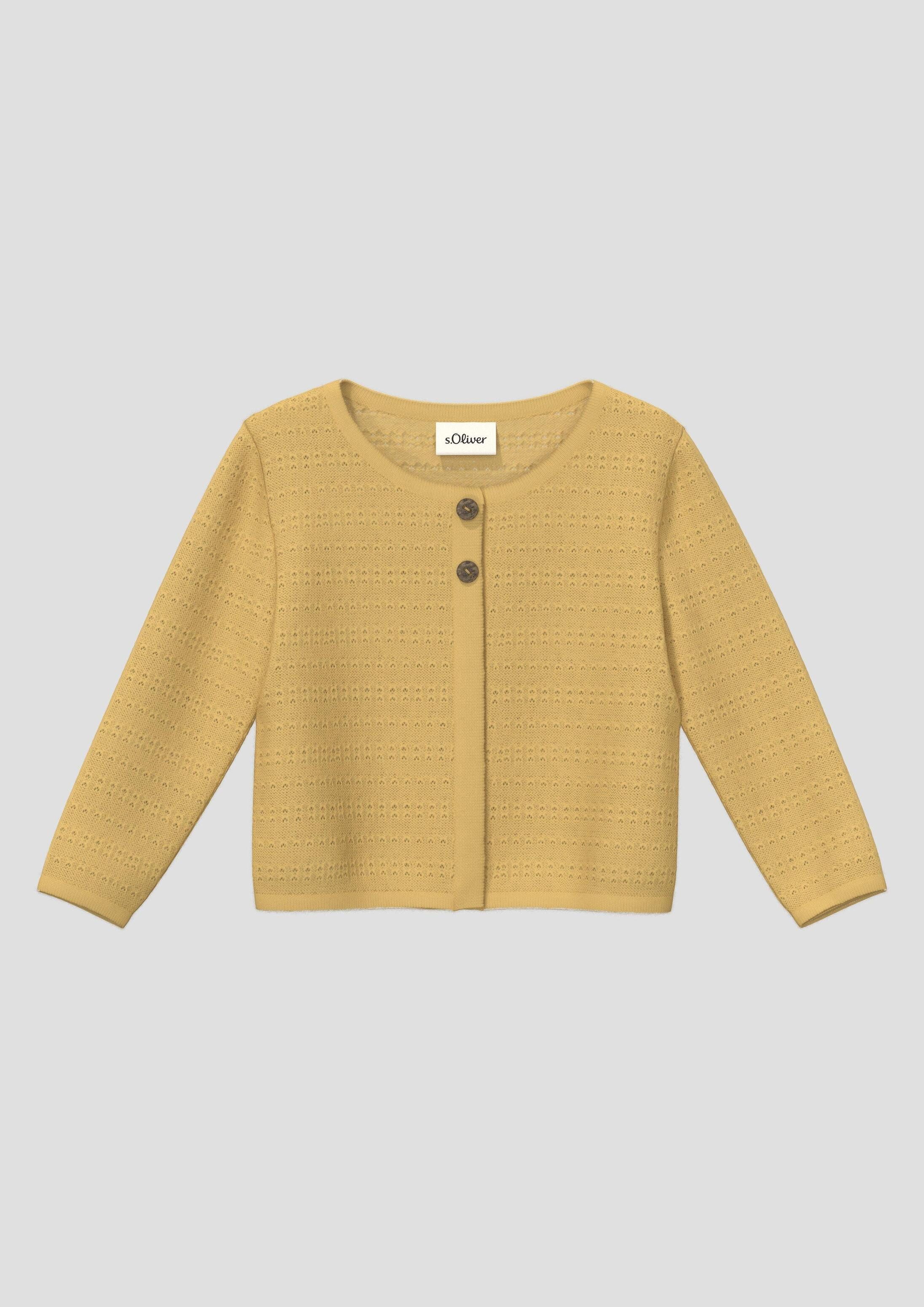 s.Oliver Cardigan Strickjacke Verkürzte Strickjacke mit Ajourmuster