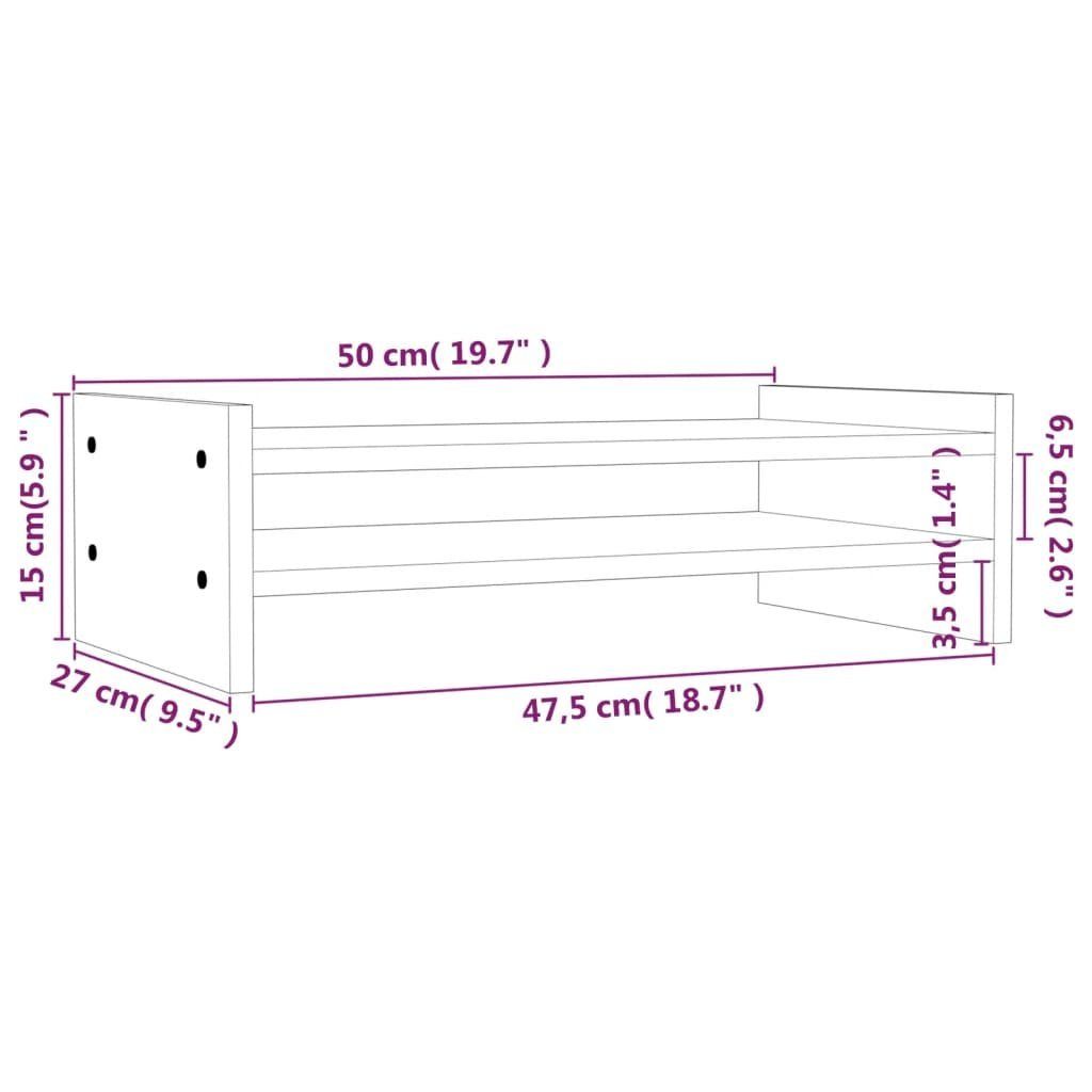 Monitorständer Weiß vidaXL 50x27x15 cm Kiefer Monitorständer Massivholz