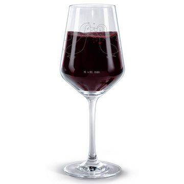 Mr. & Mrs. Panda Rotweinglas Pinguin Liebe - Transparent - Geschenk, Freundin, Weinglas mit Gravur, Premium Glas, Feine Lasergravur