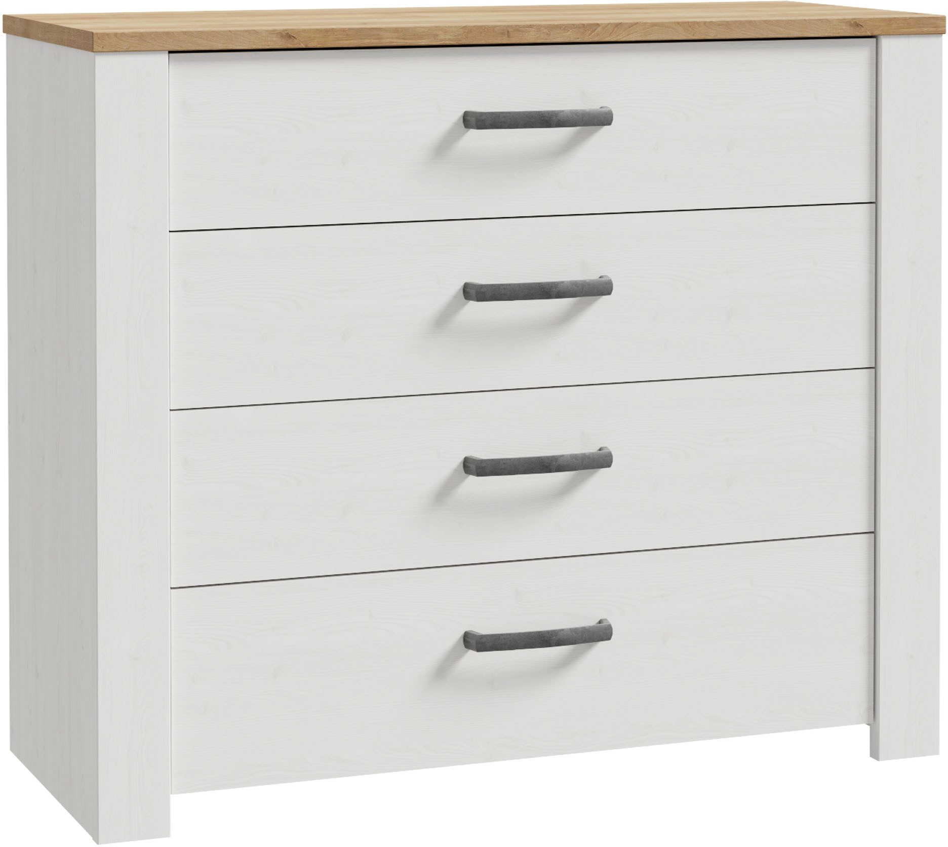 FORTE Kommode Bohol, B/H/T 101,4/87/42 cm, 4 Schubkästen