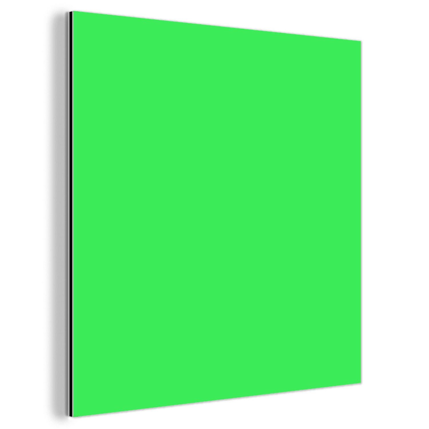 MuchoWow Metallbild Mint – Grün – Grün, Inkl. Aufhängung, Alu-Dibond-Druck, Wandbild aus Metall, Aluminium deko, 20x20 cm