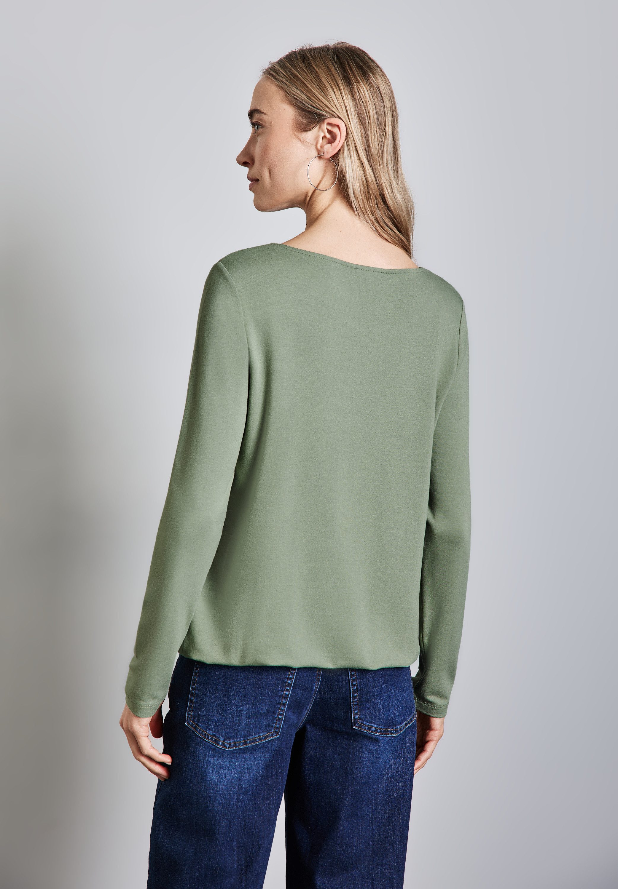 STREET ONE Langarmshirt, mit Elastiksaum günstig online kaufen
