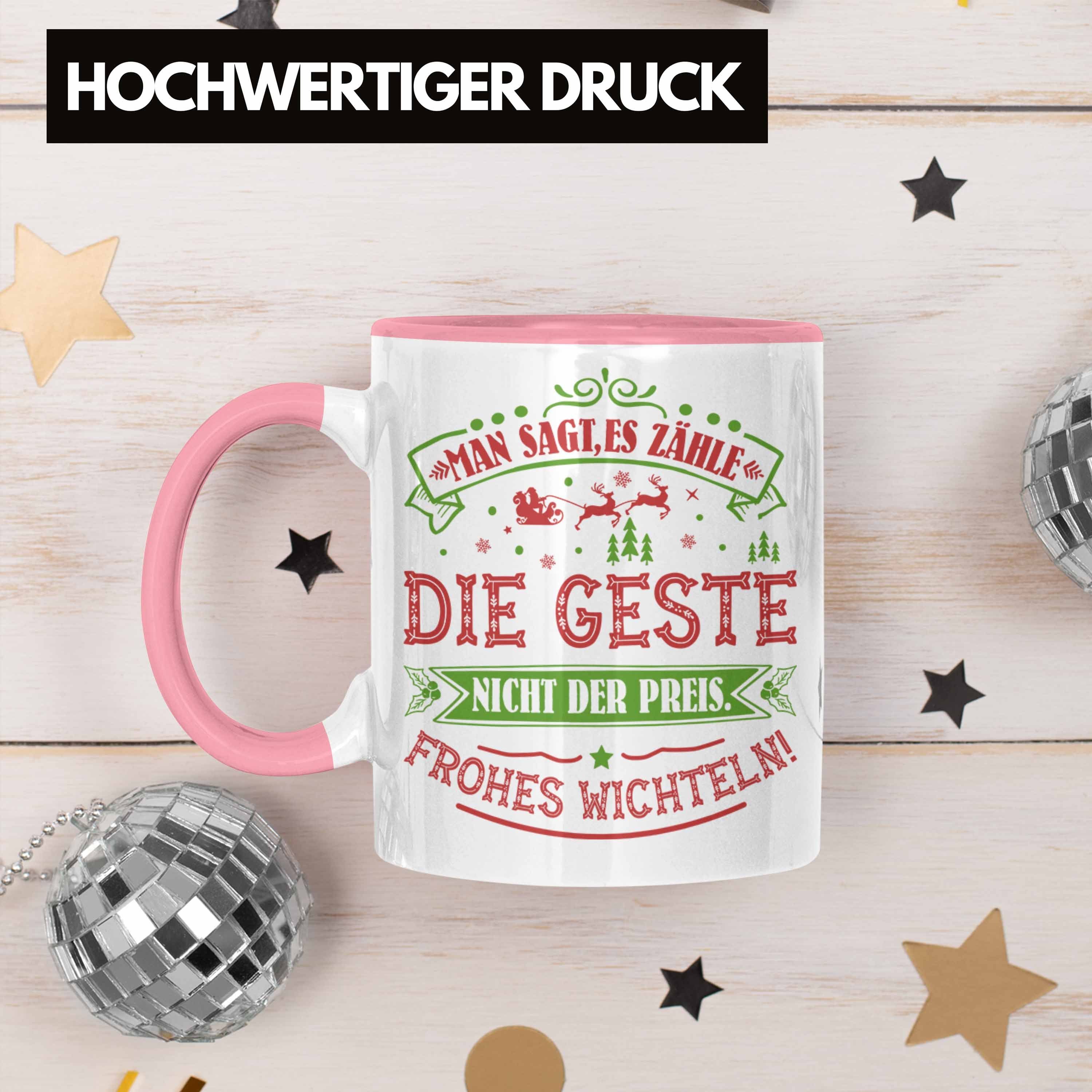 Tasse Trendation Wichtelgeschenk Euro für Wichtel Kollegen Rosa für Wichteln Frauen 20 Tasse