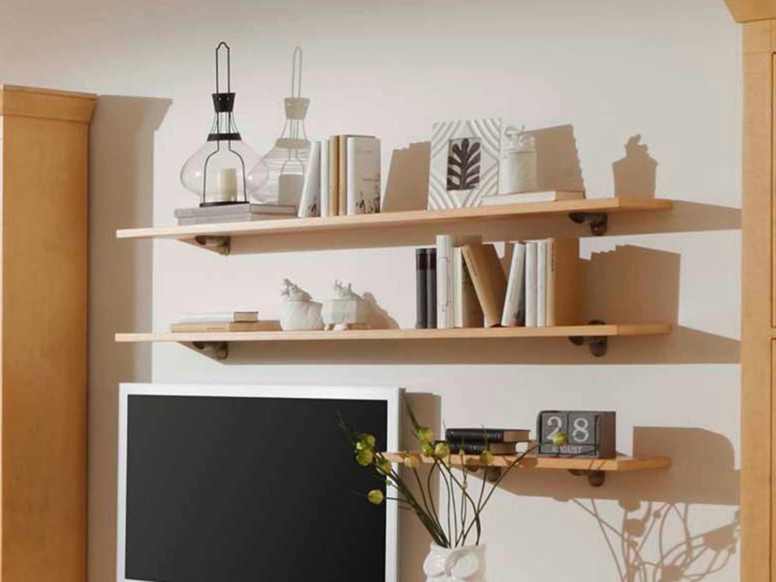 Casamia Wandregal Wandregal Bücherregal Wandbord Regal Santos Pinie Massivholz