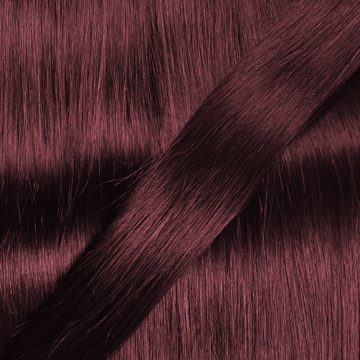 hair2heart Echthaar-Extension Premium Flip in Extensions #55/66 Hellbraun Violett 40cm
