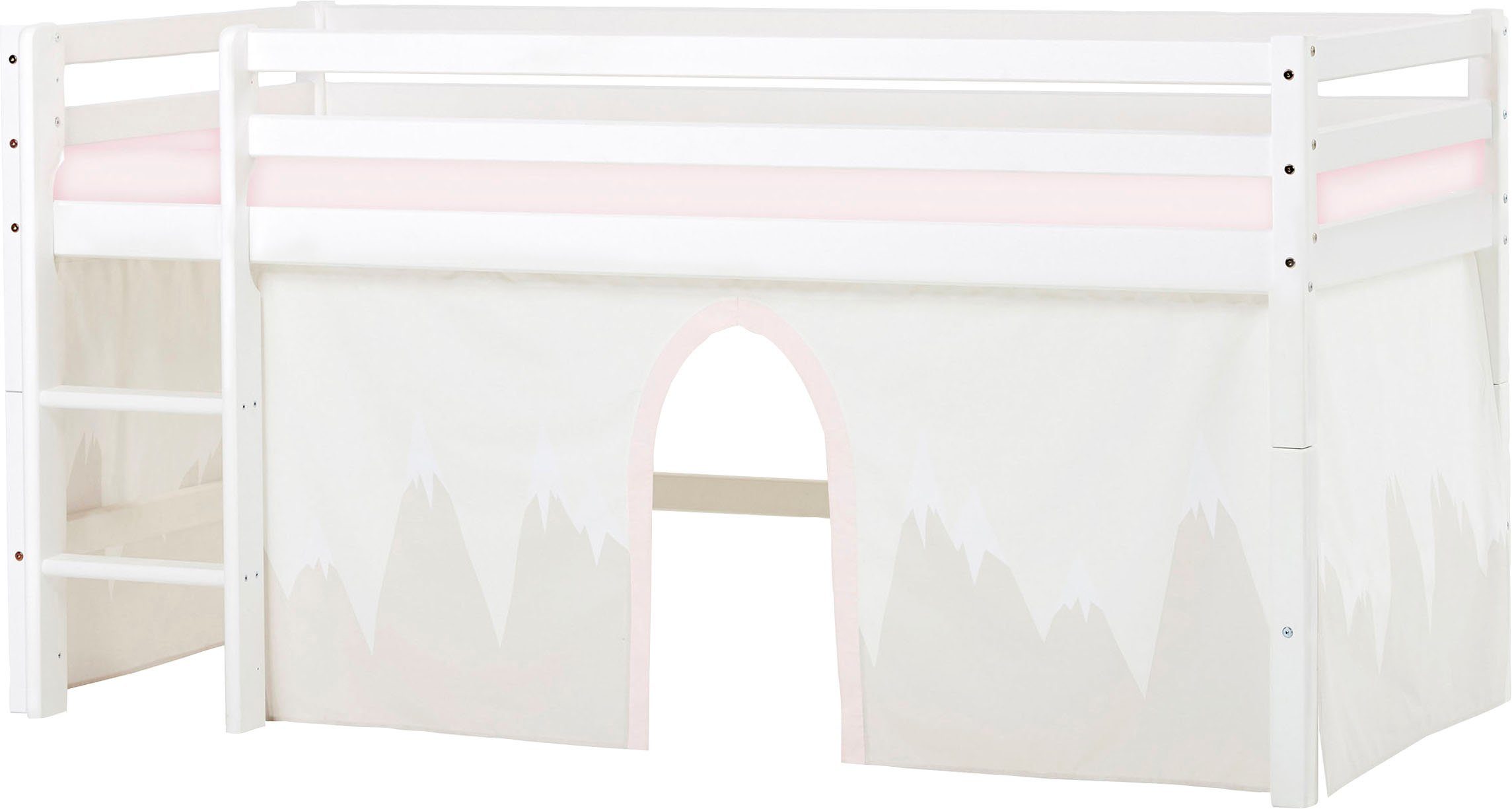 Hoppekids Hochbett «Winter Wonderland» (Set) 90x200, umbaubar mit Vorhang-Set Winter. Reduzierter Preis € 579,99. Unverbindliche Preisempfehlung € 719,00