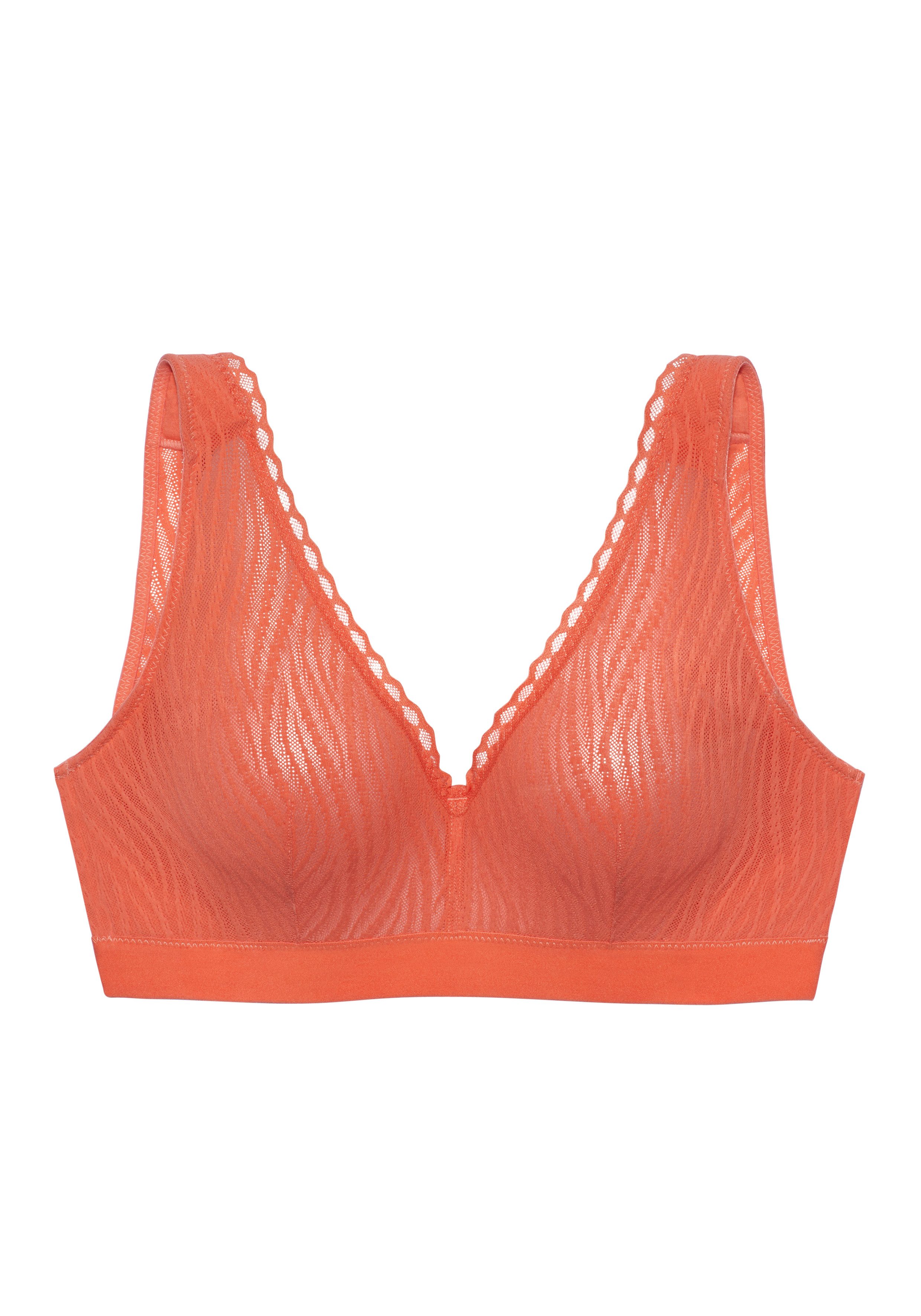 Vivance by Lascana Entlastungs-BH, Bralette-BH, BH ohne Bügel aus Spitze mit breiten, wattierten Trägern, bequemer BH, große Größen