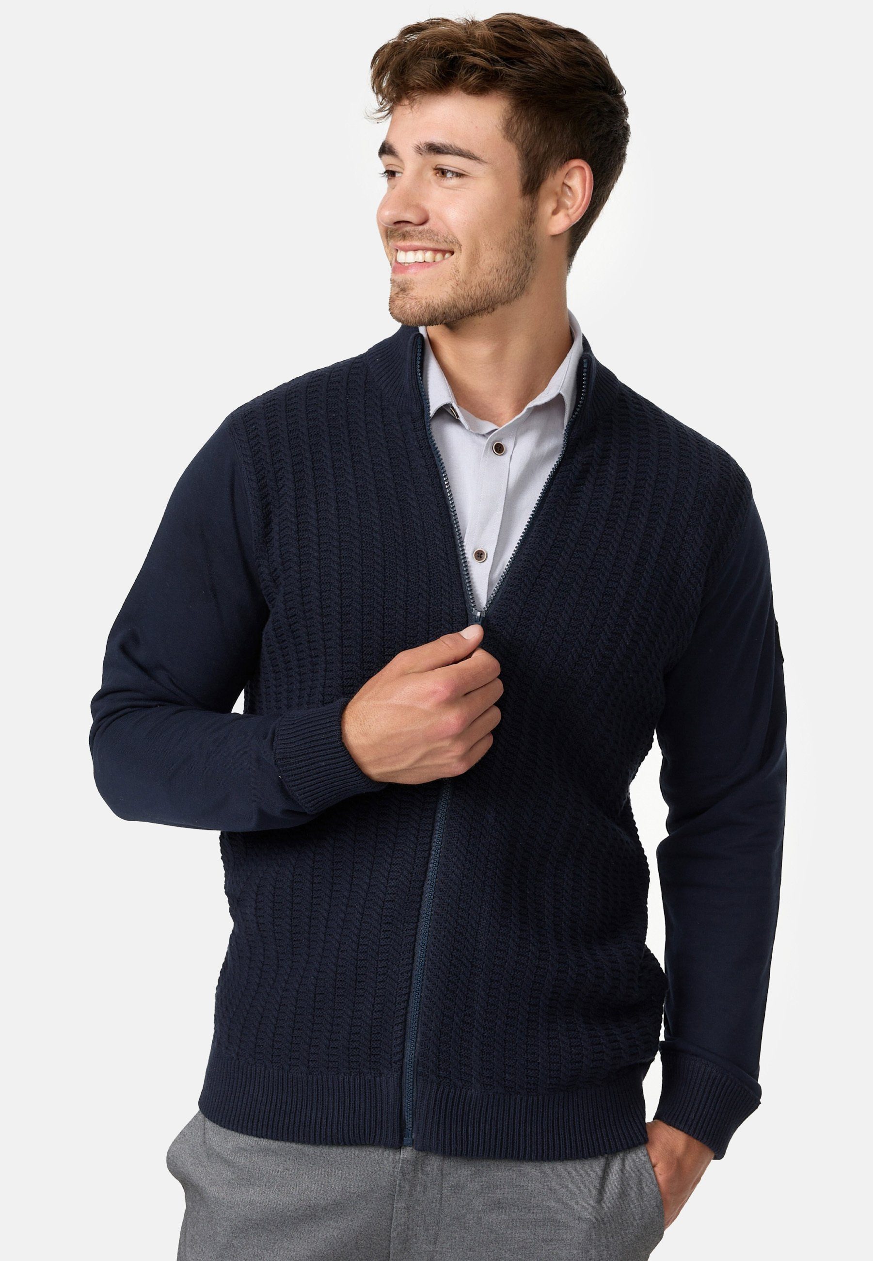 Indicode Strickjacke Herren INCason Herrenstrickjacke