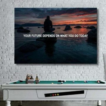 Hustling Sharks Leinwandbild Motivationsbild für Erfolg als XXL Leinwandbild "Your Future", in 7 unterschiedlichen Größen verfügbar
