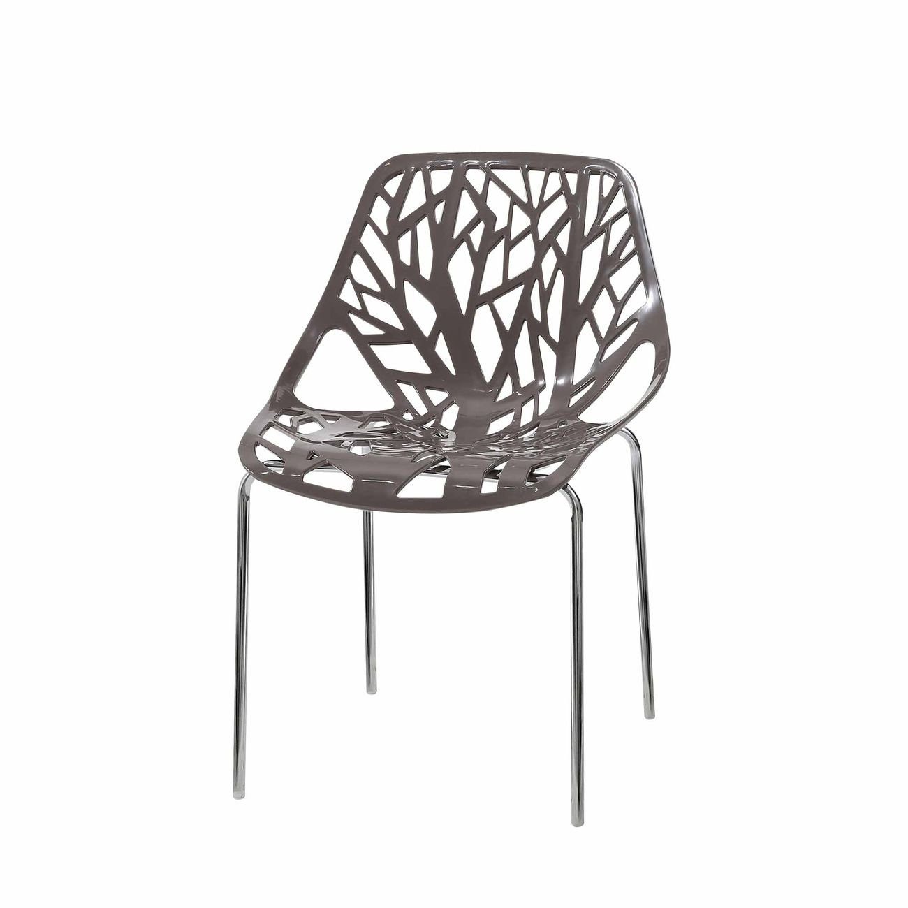 in Retro Esszimmerstuhl CALUNA Set Grau Makika 4er Design-Stuhl Stuhl -