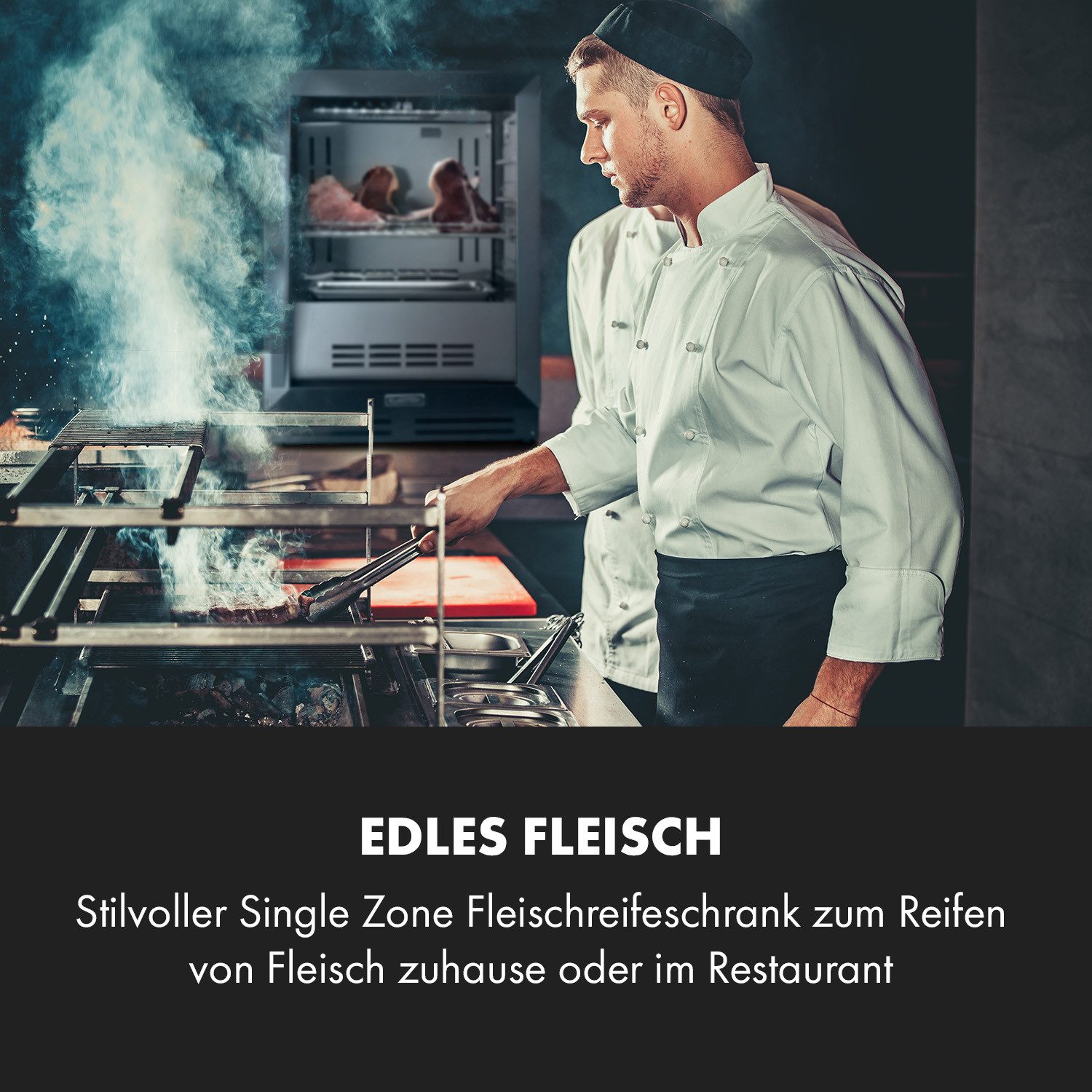 Klarstein Reifeschrank Steakhouse Pro, 98 l, Elektrische Fleischkühlschrank LED Touch Kühlen 98 L