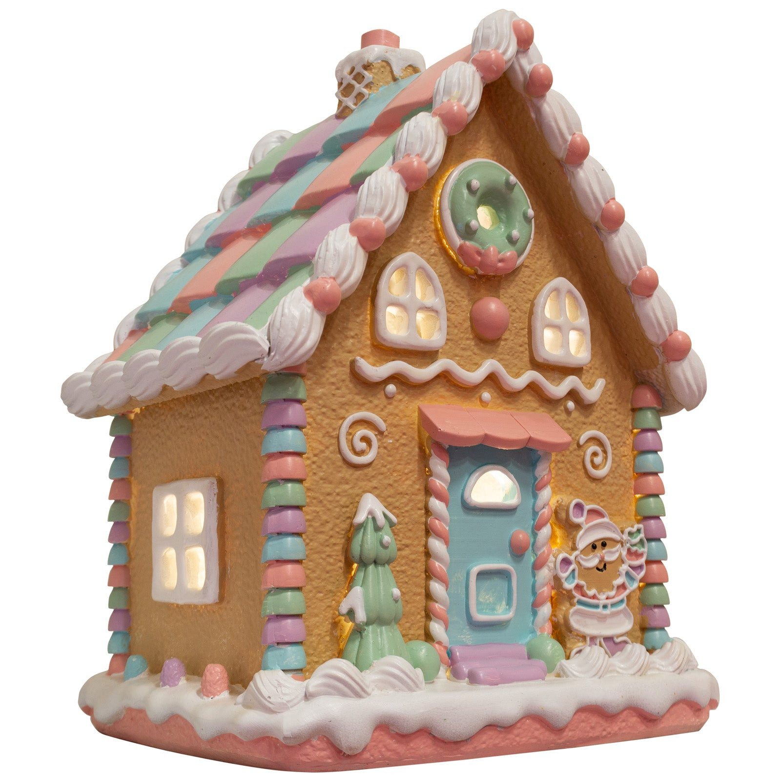 Weihnachtshaus Lebkuchenhaus mit LED 25 cm