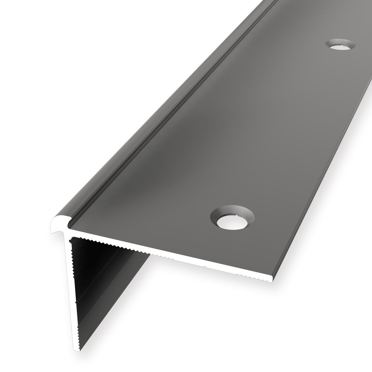 Küberit Treppenkantenprofil 29 x 39 x 2500 mm Winkelprofil Edelstahl Gebohrt Aluminium