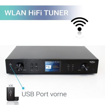 Xoro Digitaler HiFi Tuner HFT 440 mit DAB+/UKW-Antenne Tuner (LAN, WLAN, Farbdisplay, Spotify)