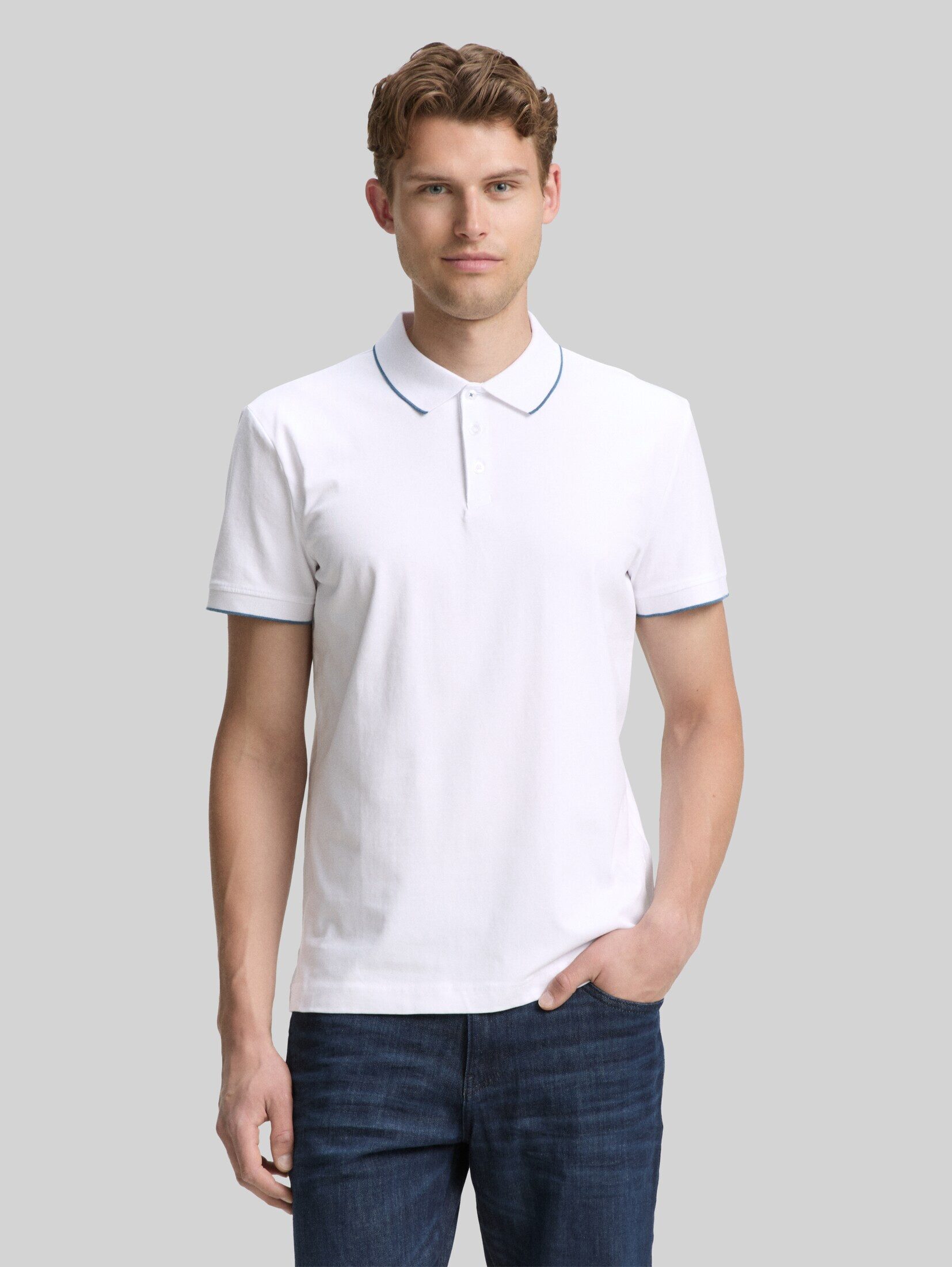TOM TAILOR Poloshirt Poloshirts Slim Fit Jersey Poloshirt mit Stretch