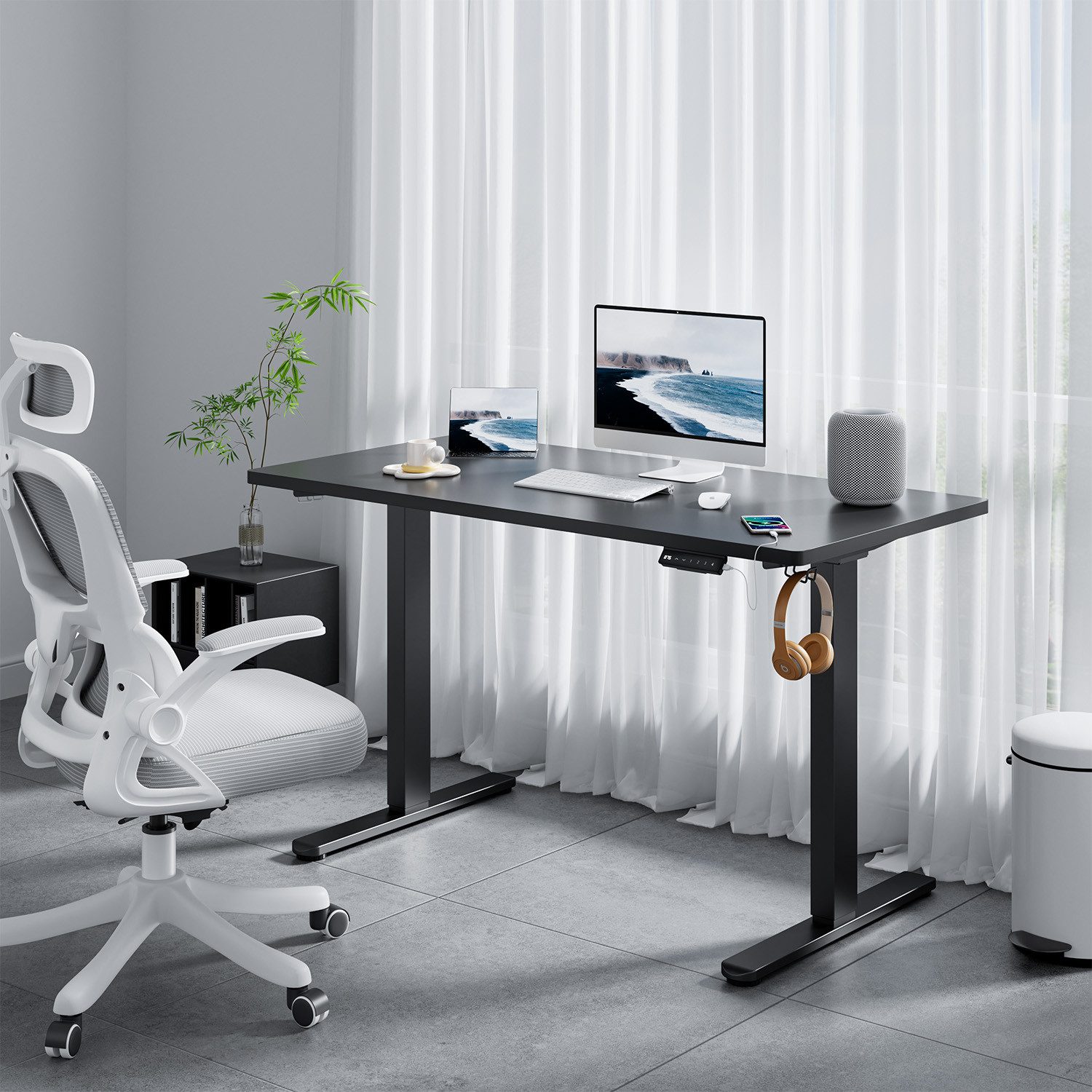 HOMALL Schreibtisch Höhenverstellbarer Elektrisch mit 25mm starker einteili günstig online kaufen