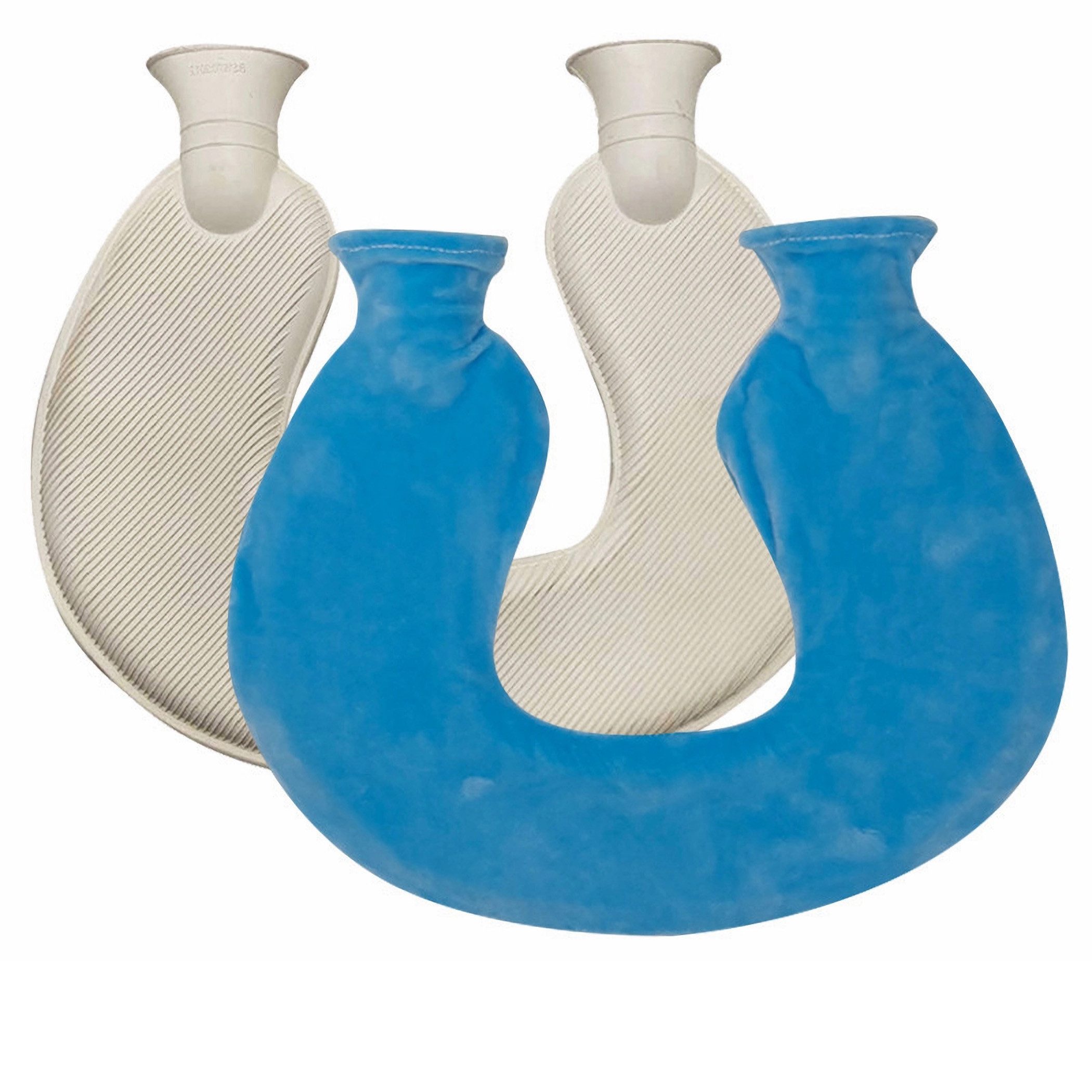 Coonoor Nacken-Wärmflasche Nackenwärmflasche mit Deckel, (U-förmige Nacken- und Schulterwärmflasche), weicher Strickbezug