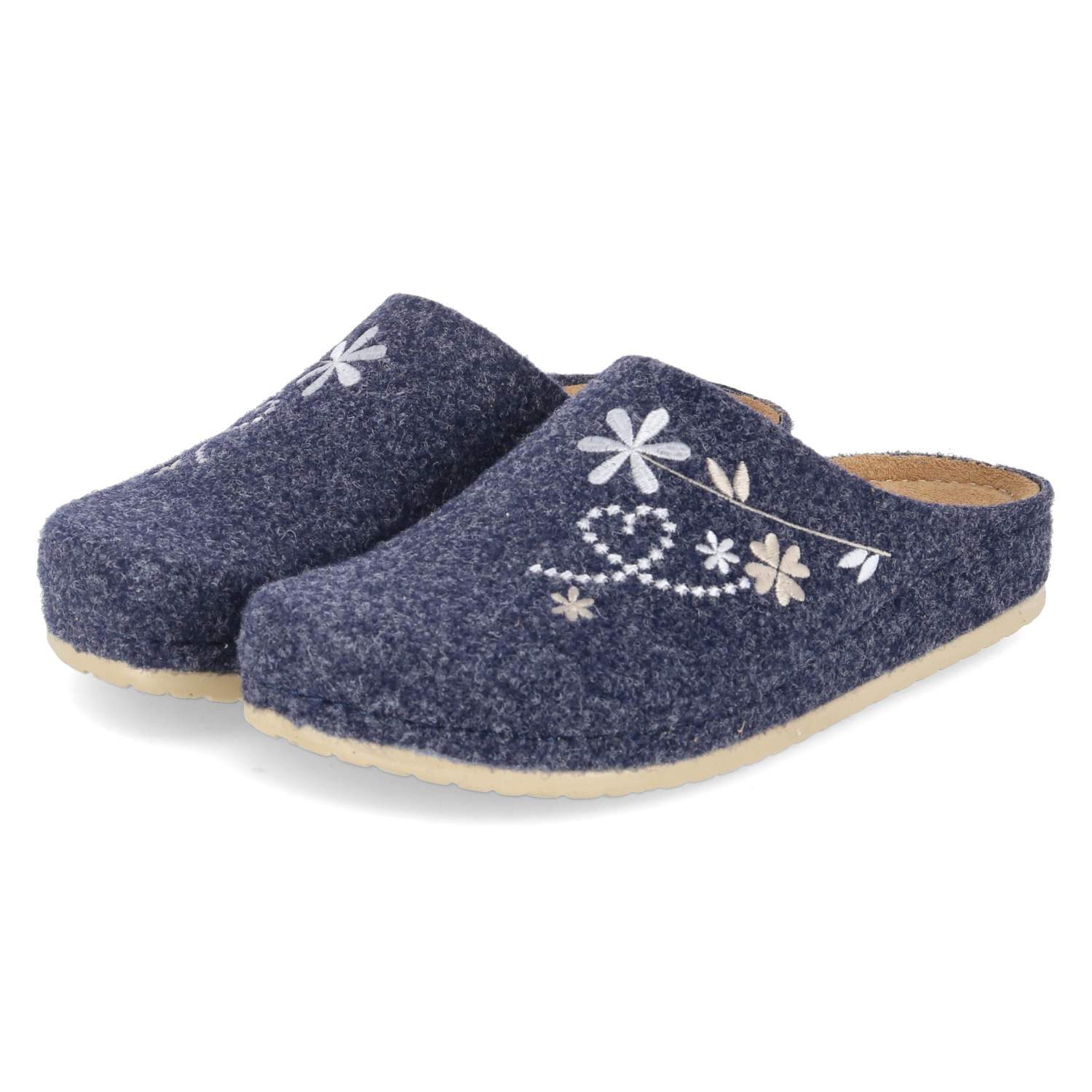 Kaerlek 8125-50-Blue Damen Filz blue Pantolette