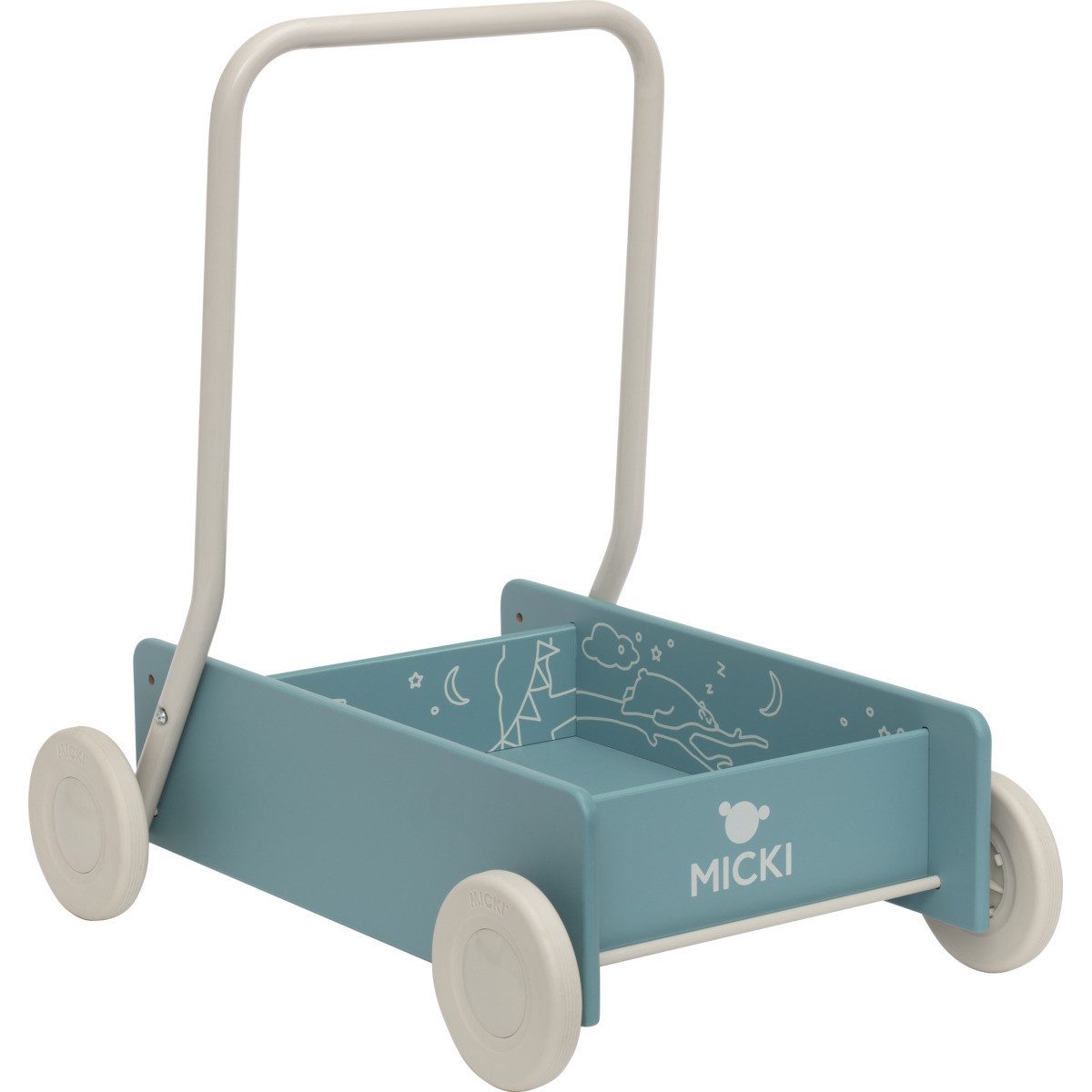 Micki Lauflernwagen Schlafende Bären Unisex Kinder, (1-tlg), Laufwagen, Lauflernhilfe, Babywalker, Lernspielzeug, Holzspielzeug