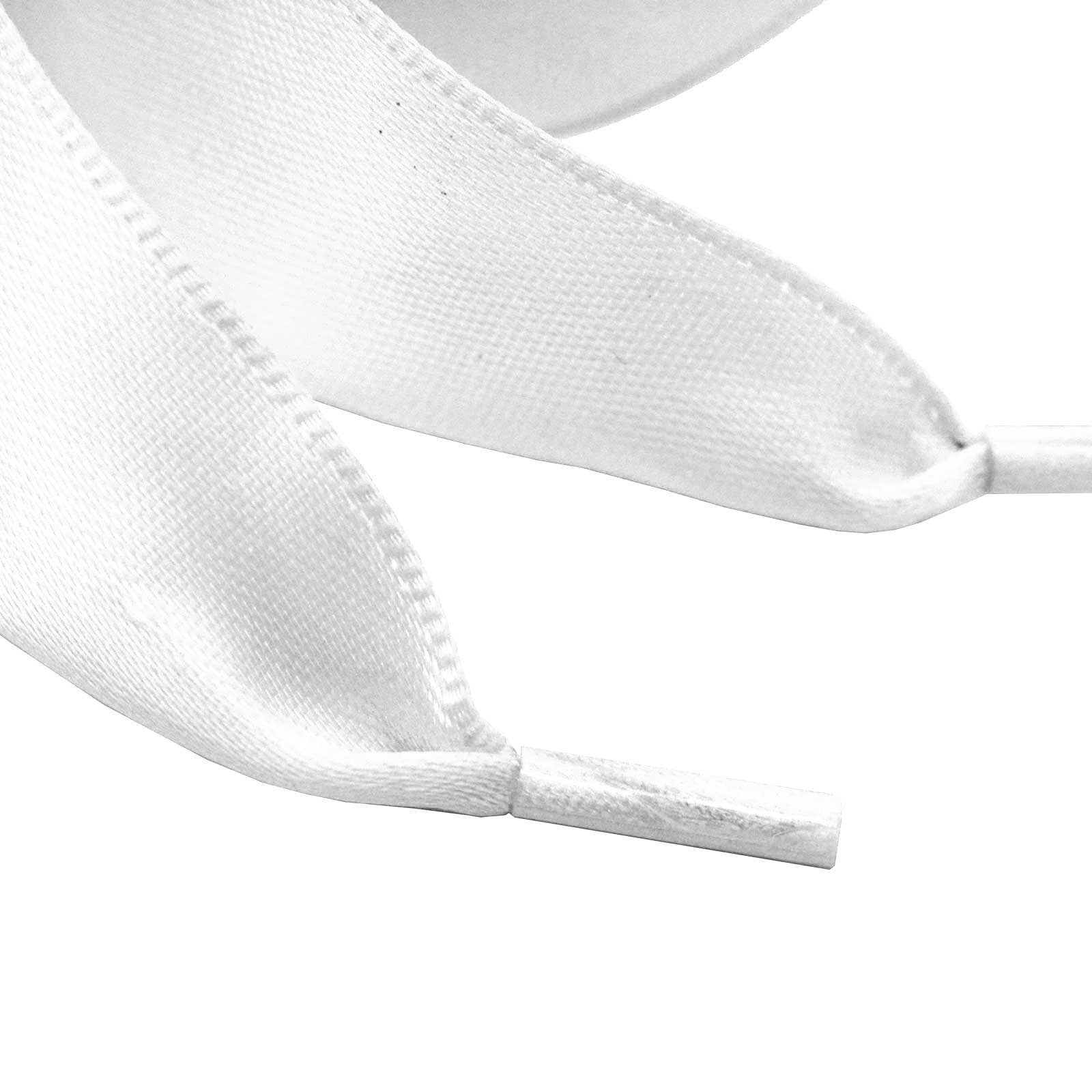 maDDma Schnürsenkel 1 Paar Schnürsenkel Satin 110cmx19mm Bekleidungskordel Kordel, 110 x 1.9 cmweiß