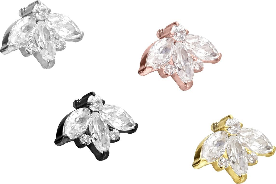 PIERCINGLINE Piercing-Set Titan Schraubaufsatz mit Außengewinde LOTUSBLÜTE (Schraub-Aufsätze, 1-tlg)