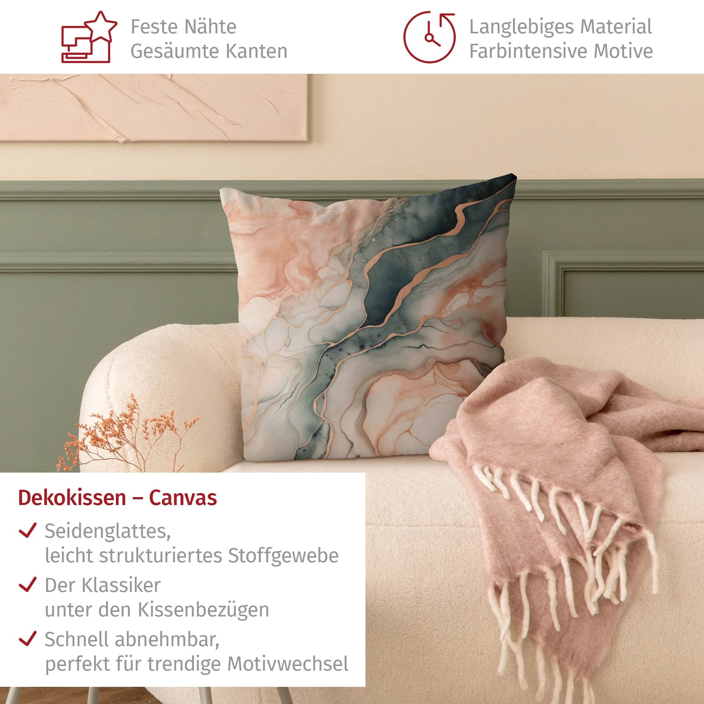 Bilderdepot24 Dekokissen drinnen Kissenhülle/ Sofakissen/ Zierkissen Kissenhülle gold Muster, Bezug Aquarell mit / ohne Füllung Zierkissen Outdoor Sofa Bett
