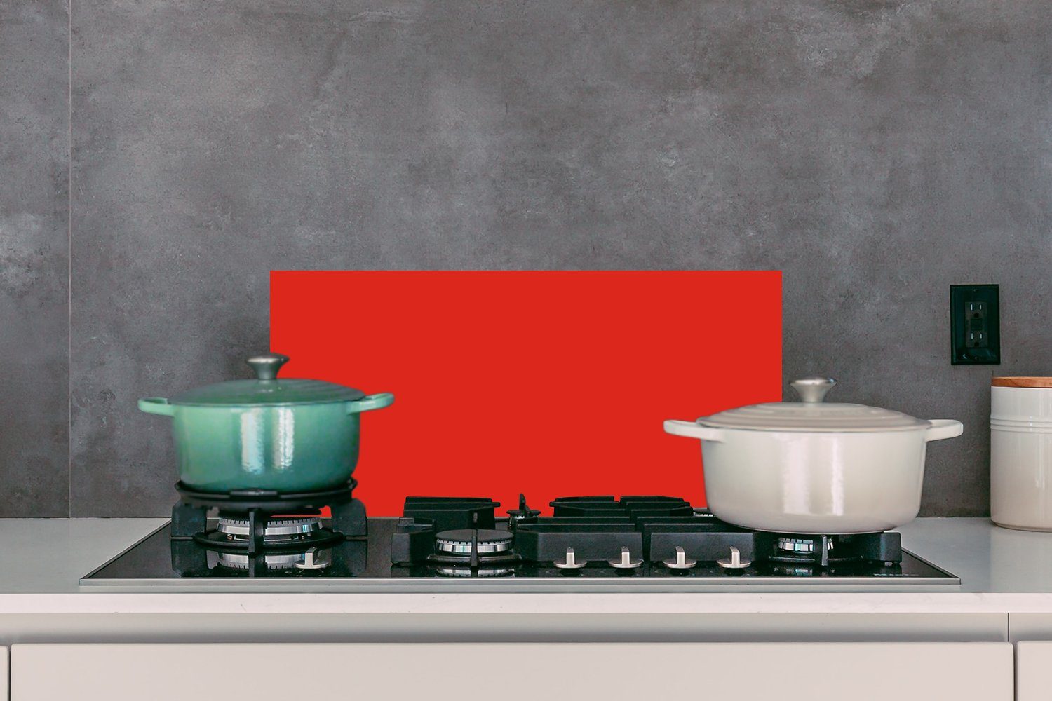 MuchoWow Küchenrückwand Rot für Schmutzflecken Fett - Wandschutz, - Farbe (1-tlg), Küchen und 60x30 gegen cm, Einfarbig
