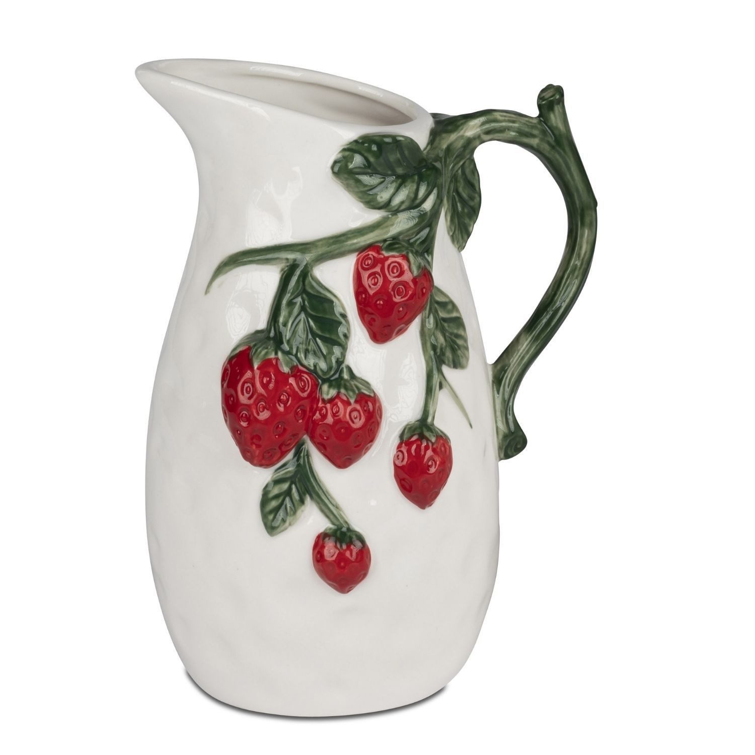 formano Dekovase Erdbeeren, Höhe: 21cm, Farbe: Weiß, Motiv: Erdbeeren