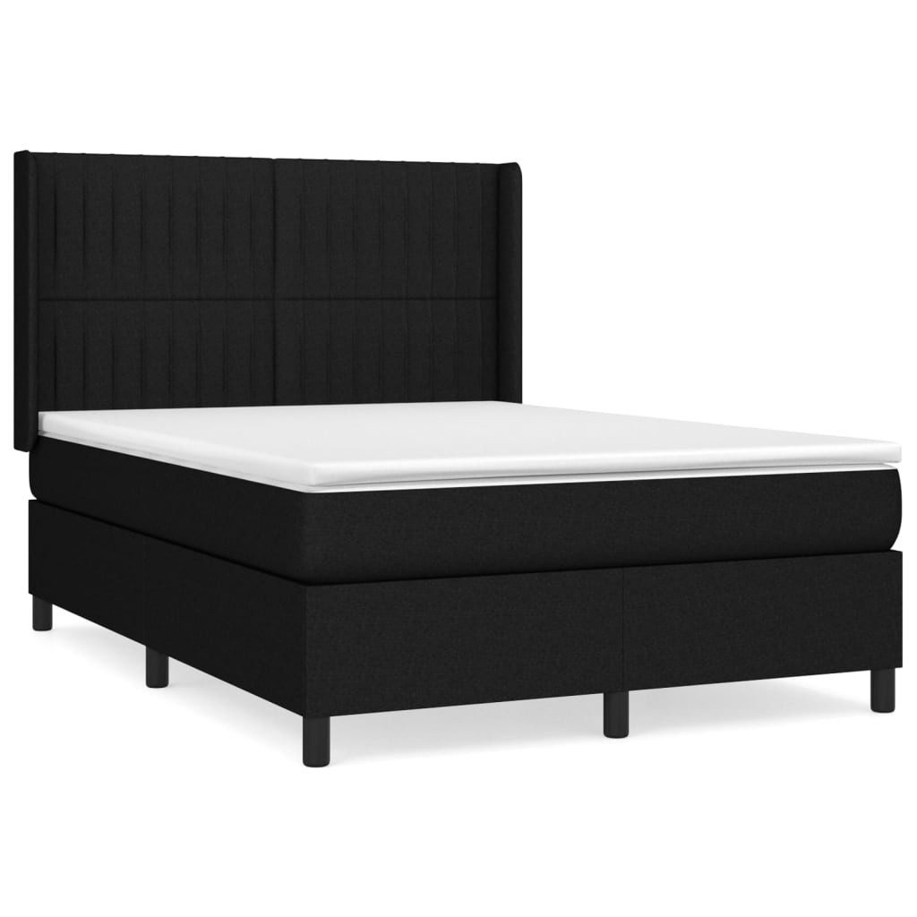 vidaXL Boxspringbett mit Matratze Schwarz 140x190 cm Stoff1468362 günstig online kaufen