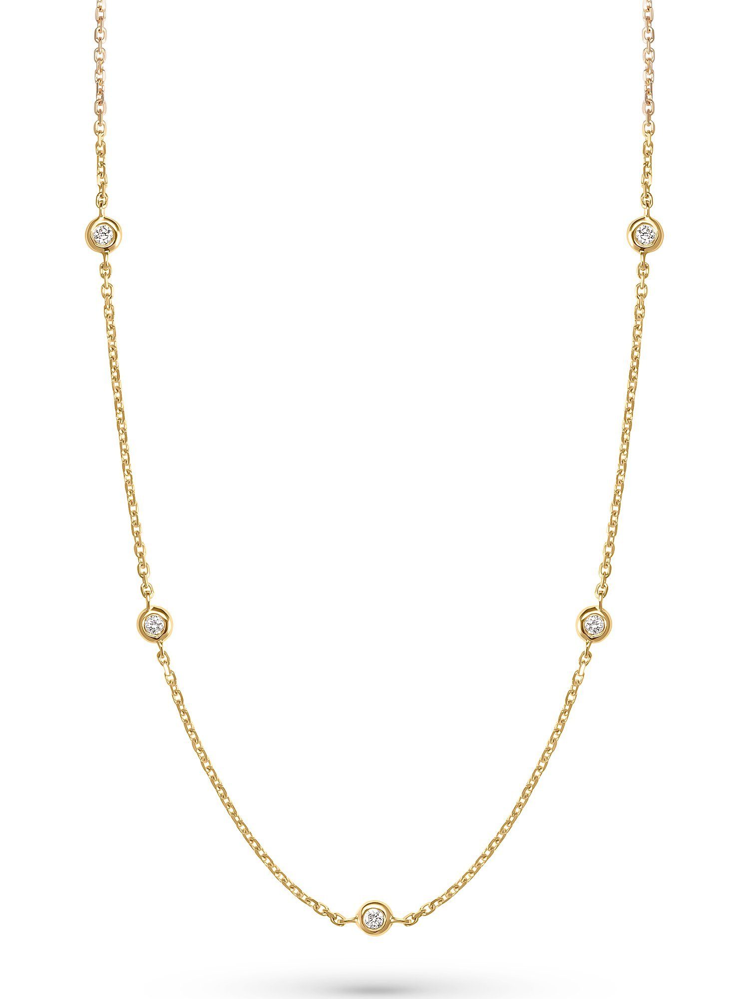 CHRIST Collier CHRIST Damen-Kette 585er Gelbgold 5 Diamant