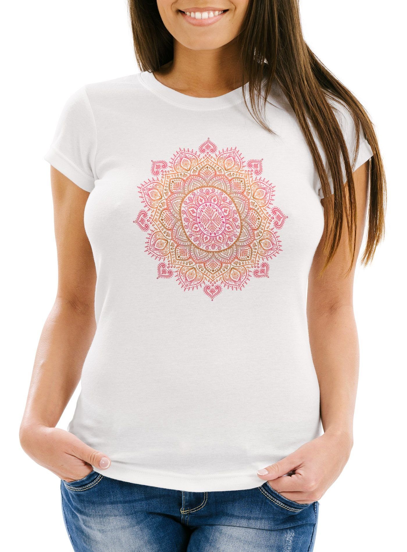 Neverless Print-Shirt Damen T-Shirt Mandala Ethno günstig online kaufen