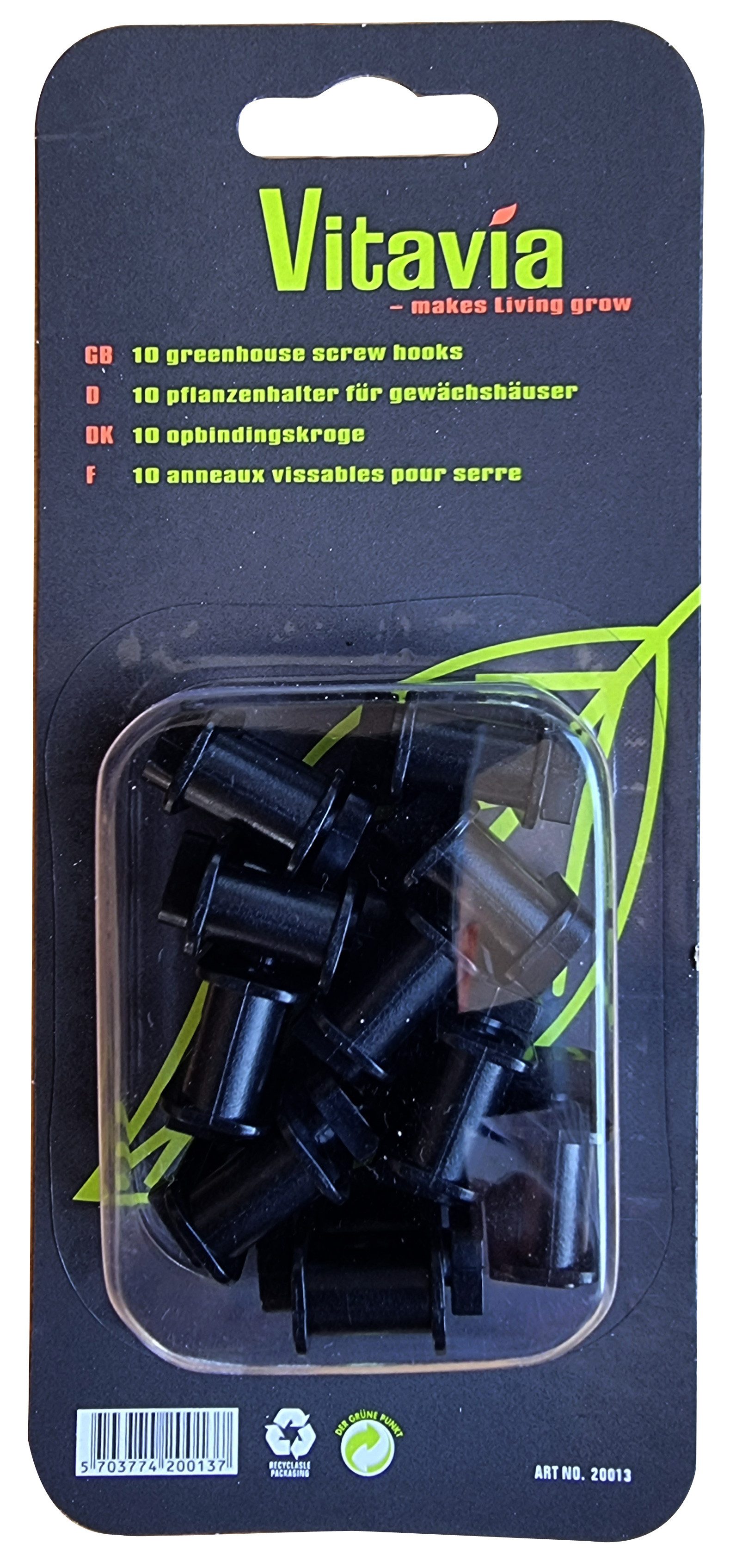 Vitavia Gewächshaus -Pflanzenhalter/ Universalhalter für Gewächshausprofile, 10-St.