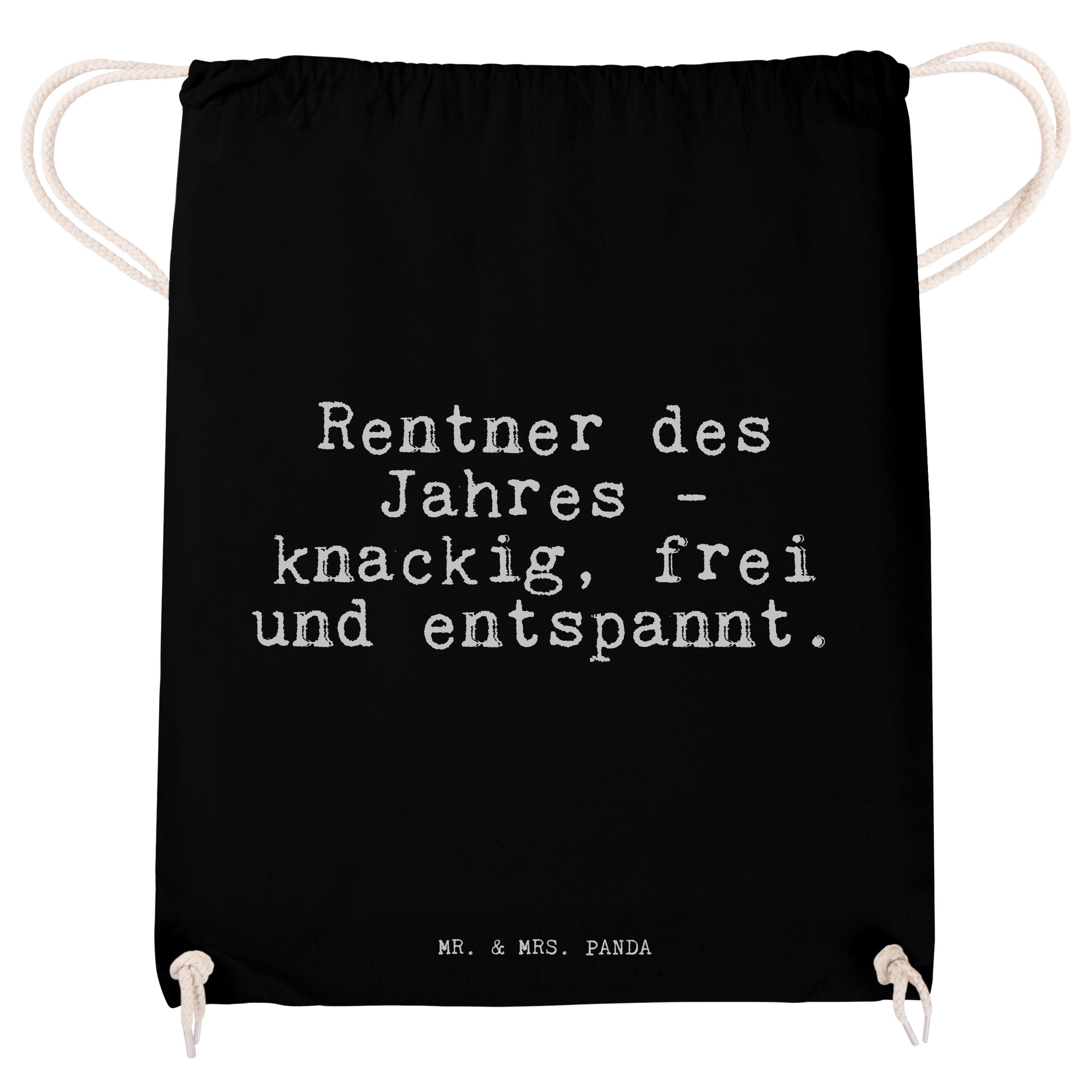 Spruch, -... Sporttasche des - Mr. Mrs. (1-tlg) Rentner & - Geschenk, Pensionierung, Panda Jahres Schwarz