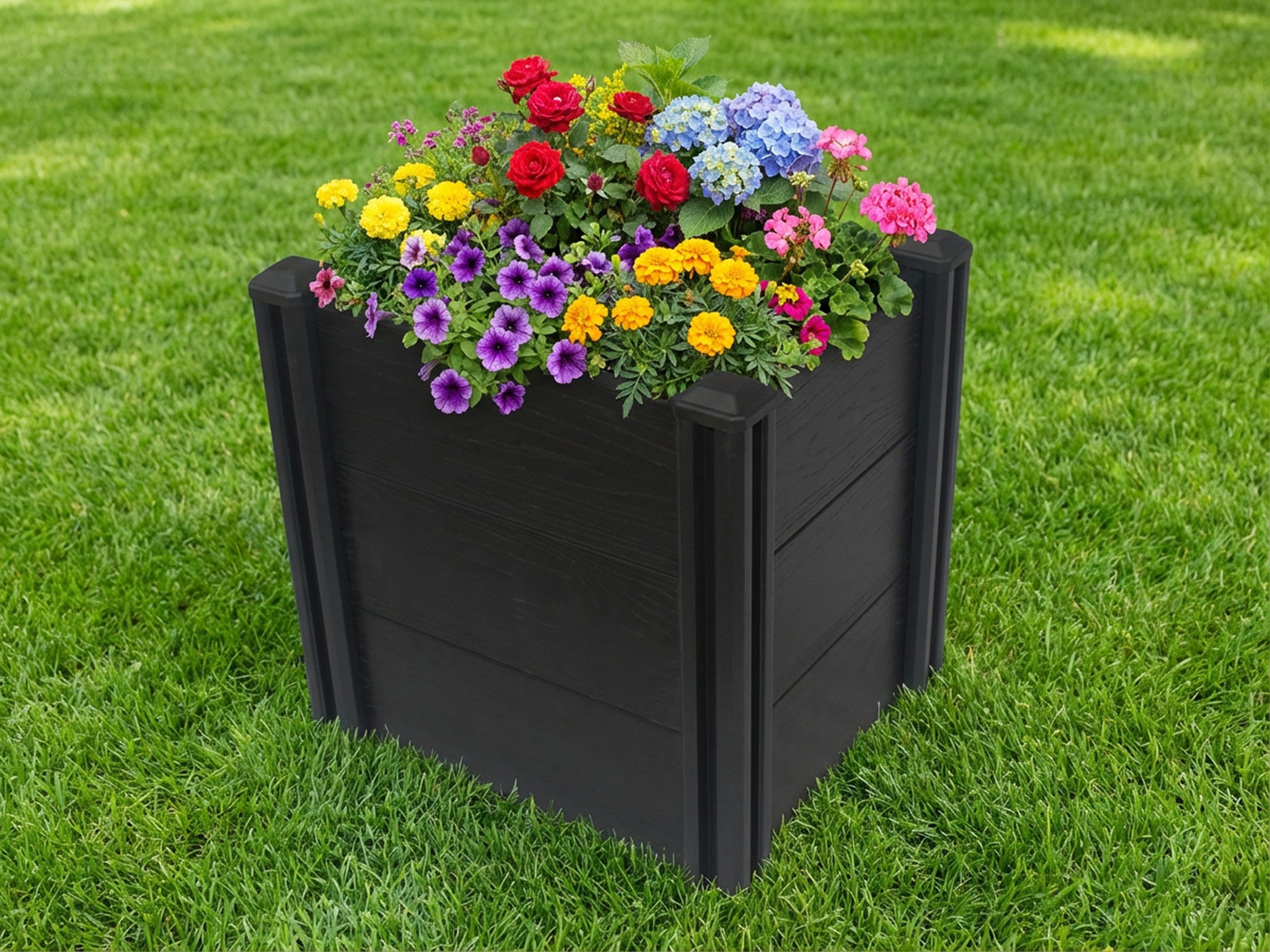 KONIFERA Hochbeet Kunststoff, verschiedene Größen, Holzoptik