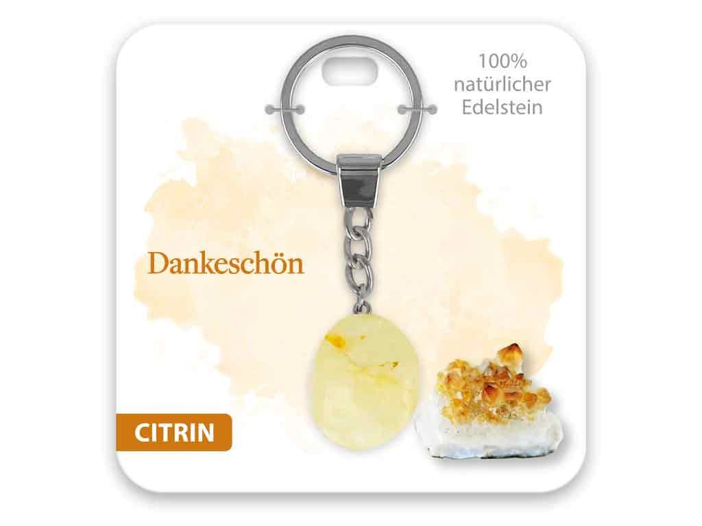 Schlüsselanhänger Set BB Klostermann Edelstein Schlüsselanhänger Citrin Dankeschön