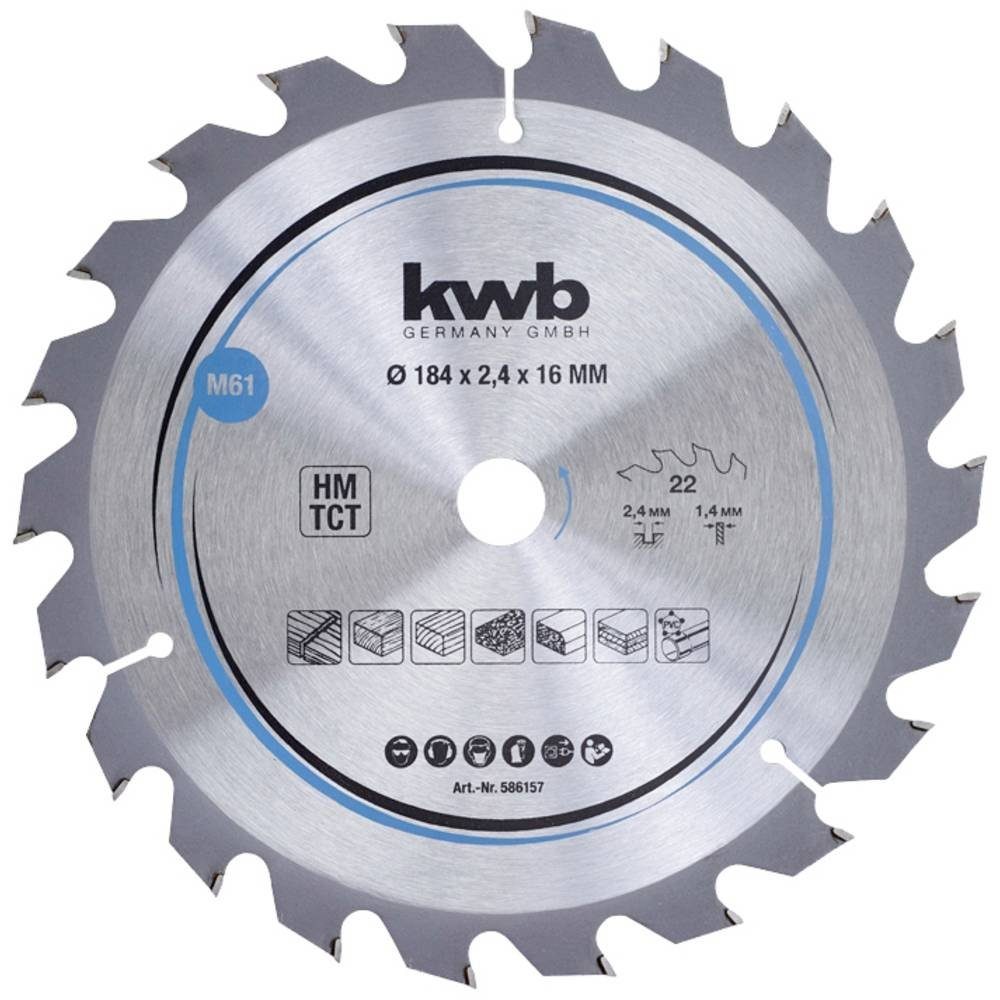 kwb Kreissägeblatt Span-Platten Kreissäge-Blatt, Holz-/Hartholz, 184